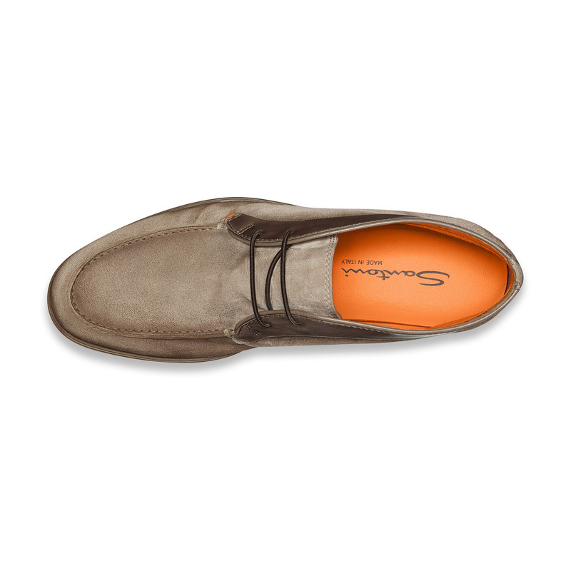Men's natural suede and leather desert boot 4