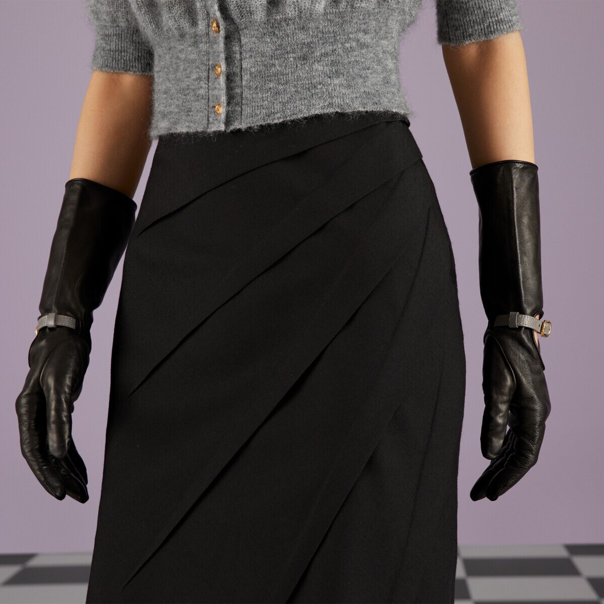 Wool skirt with draping - 3