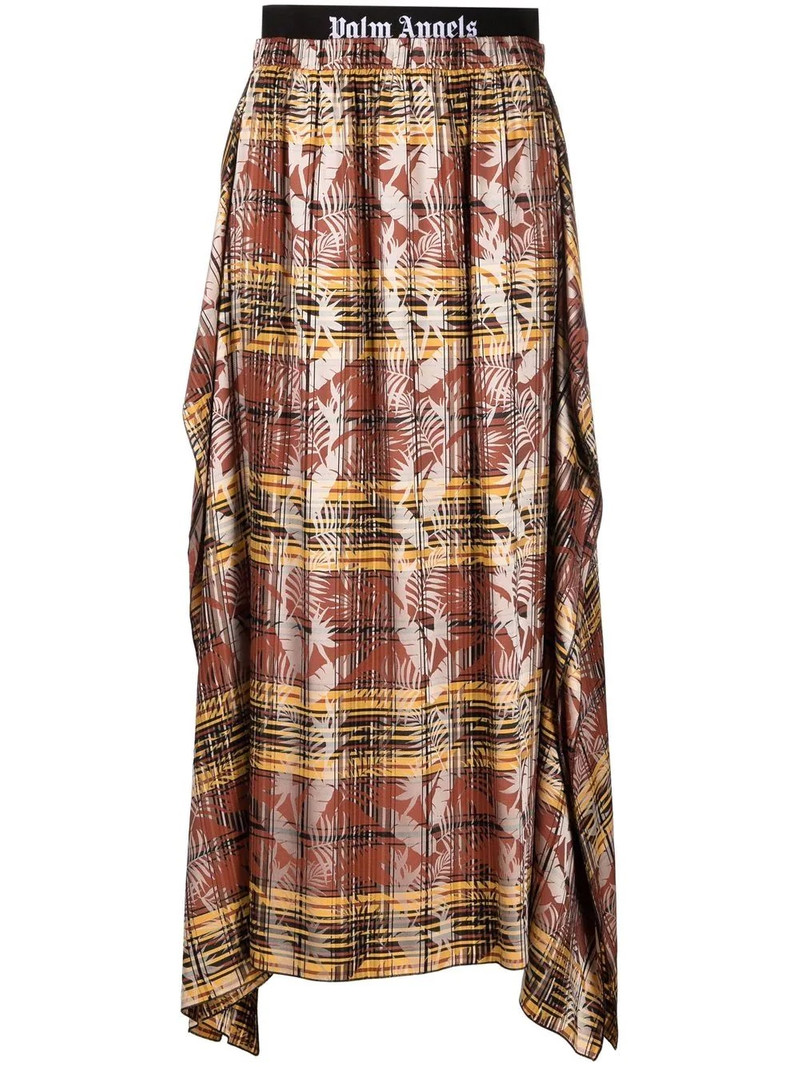 palm leaf check pattern skirt 1