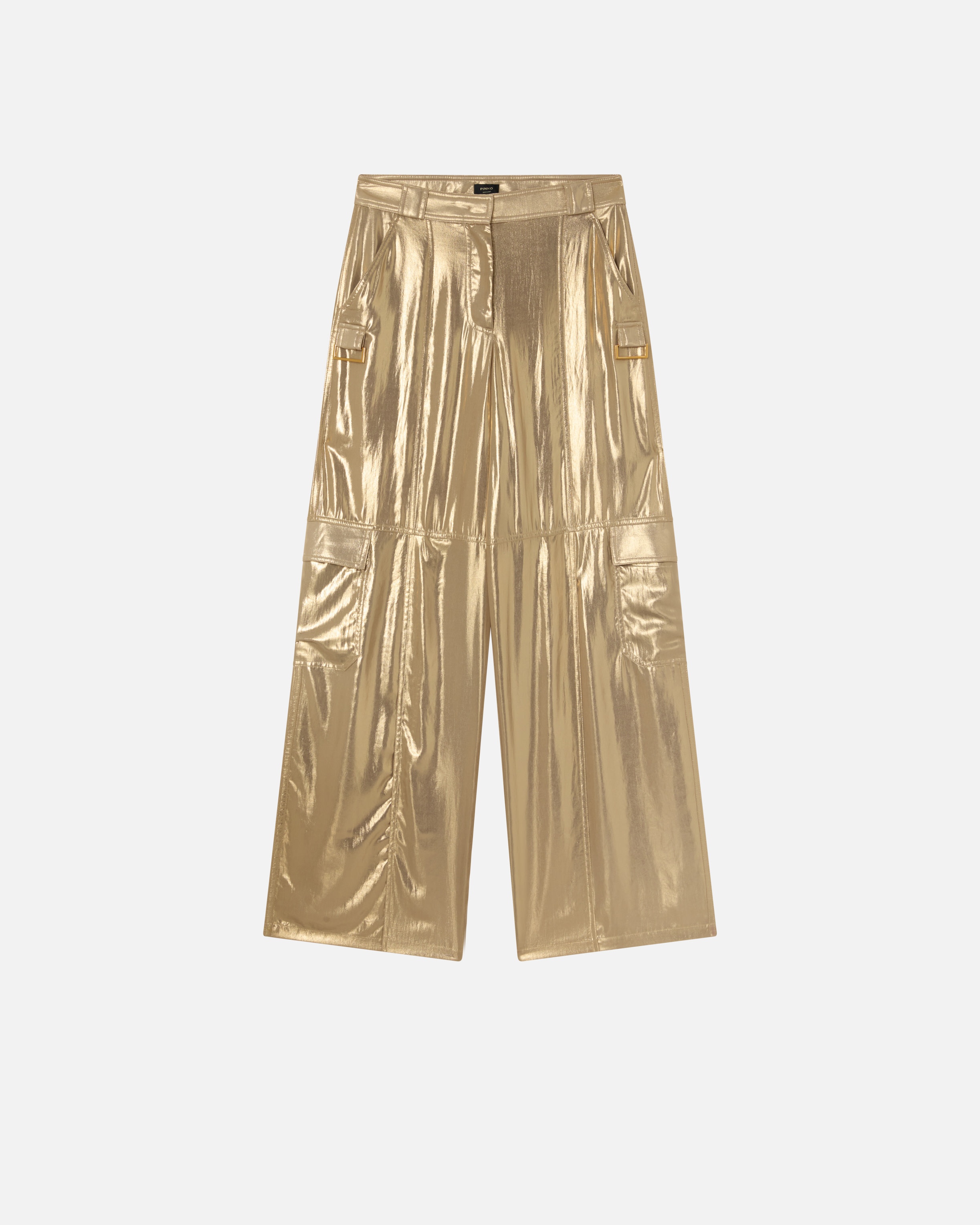 WIDE-LEG GOLDEN CARGO TROUSERS - 1