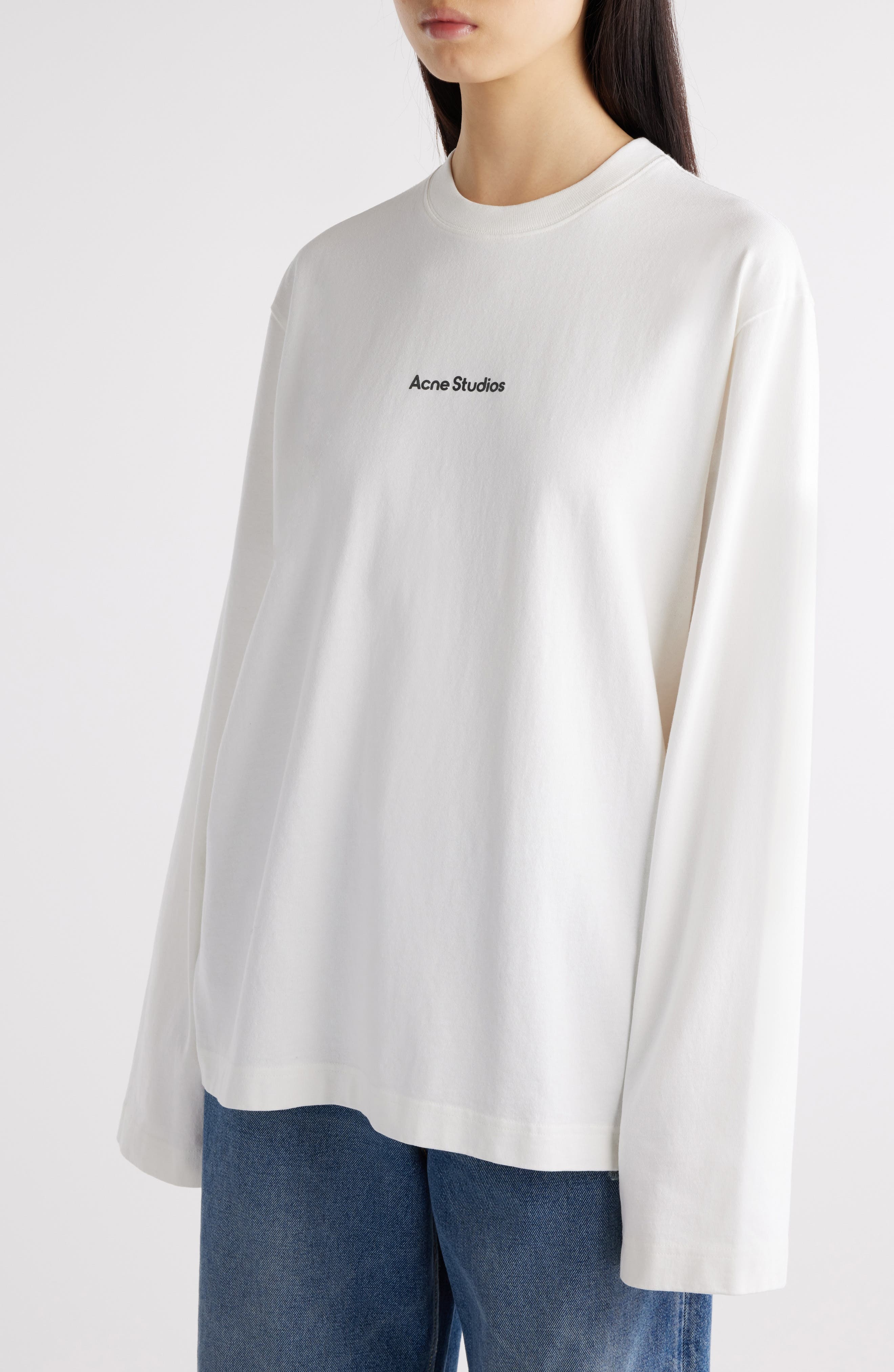 Acne Studios Edden Oversize Organic Cotton Logo Graphic T-Shirt in Optic White at Nordstrom - 5