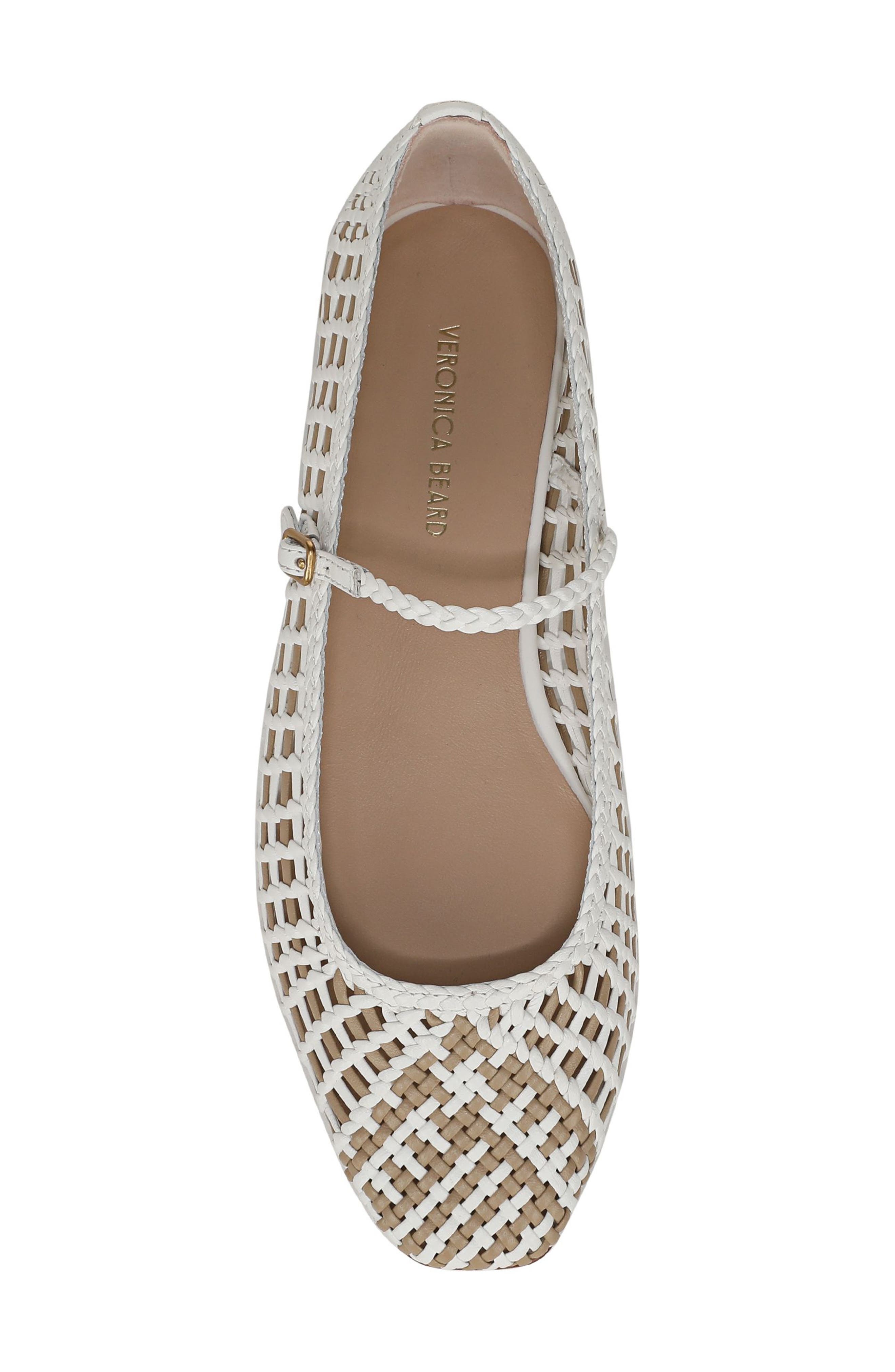 Veronica Beard Ellie Woven Flat in Coconut/Sand at Nordstrom - 5