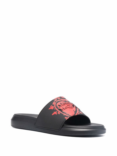 Alexander McQueen embossed logo slides outlook