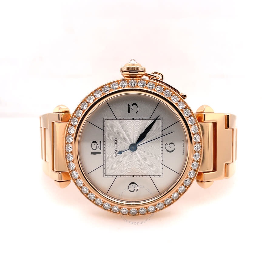 Pre-owned Cartier Cartier Pasha Automatic Diamond Silver Dial Ladies Watch 2770 - 4