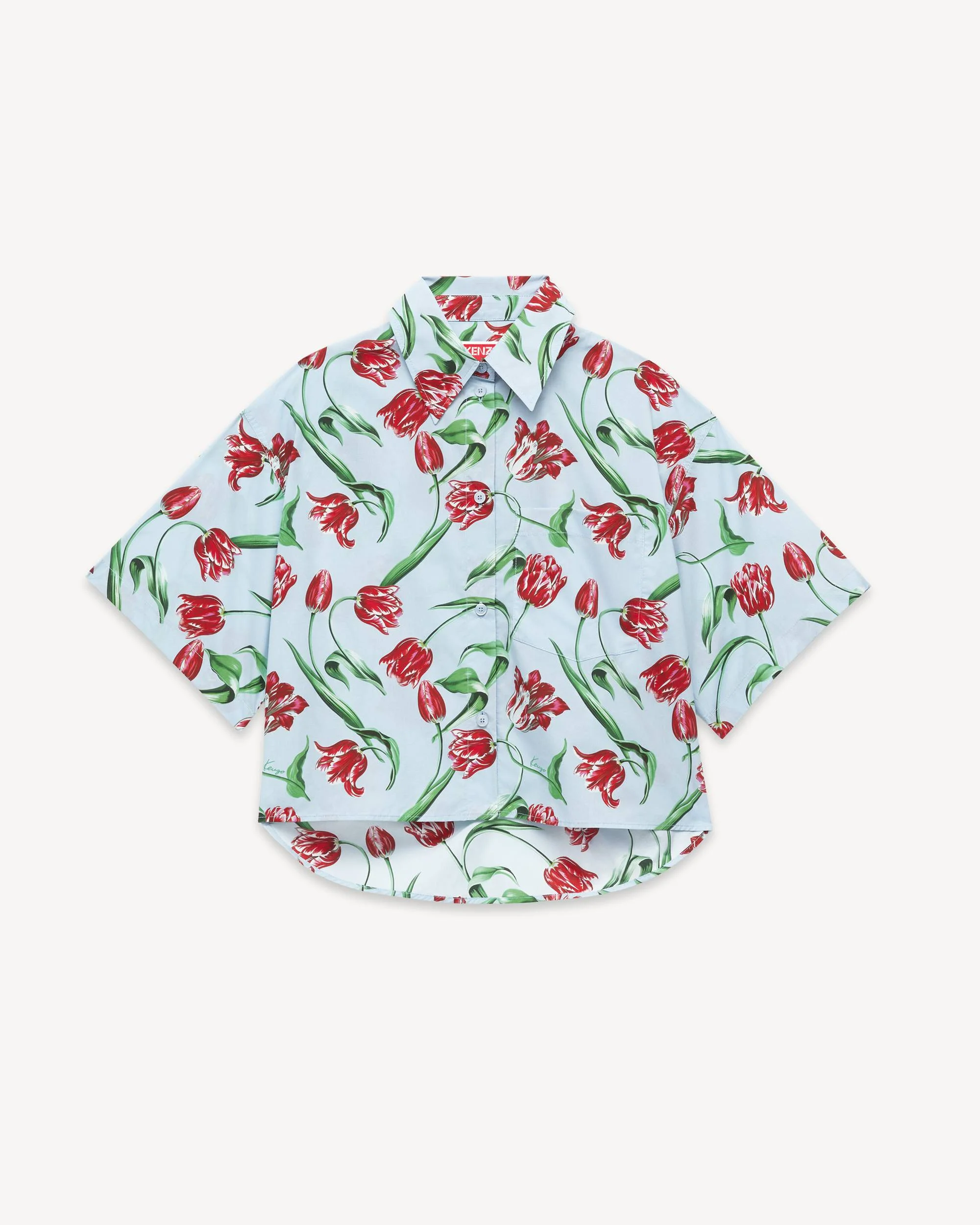 'KENZO Tulip' short sleeve shirt in cotton poplin - 1