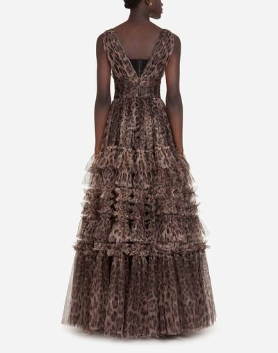 Dolce & Gabbana Long tulle dress with leopard print outlook