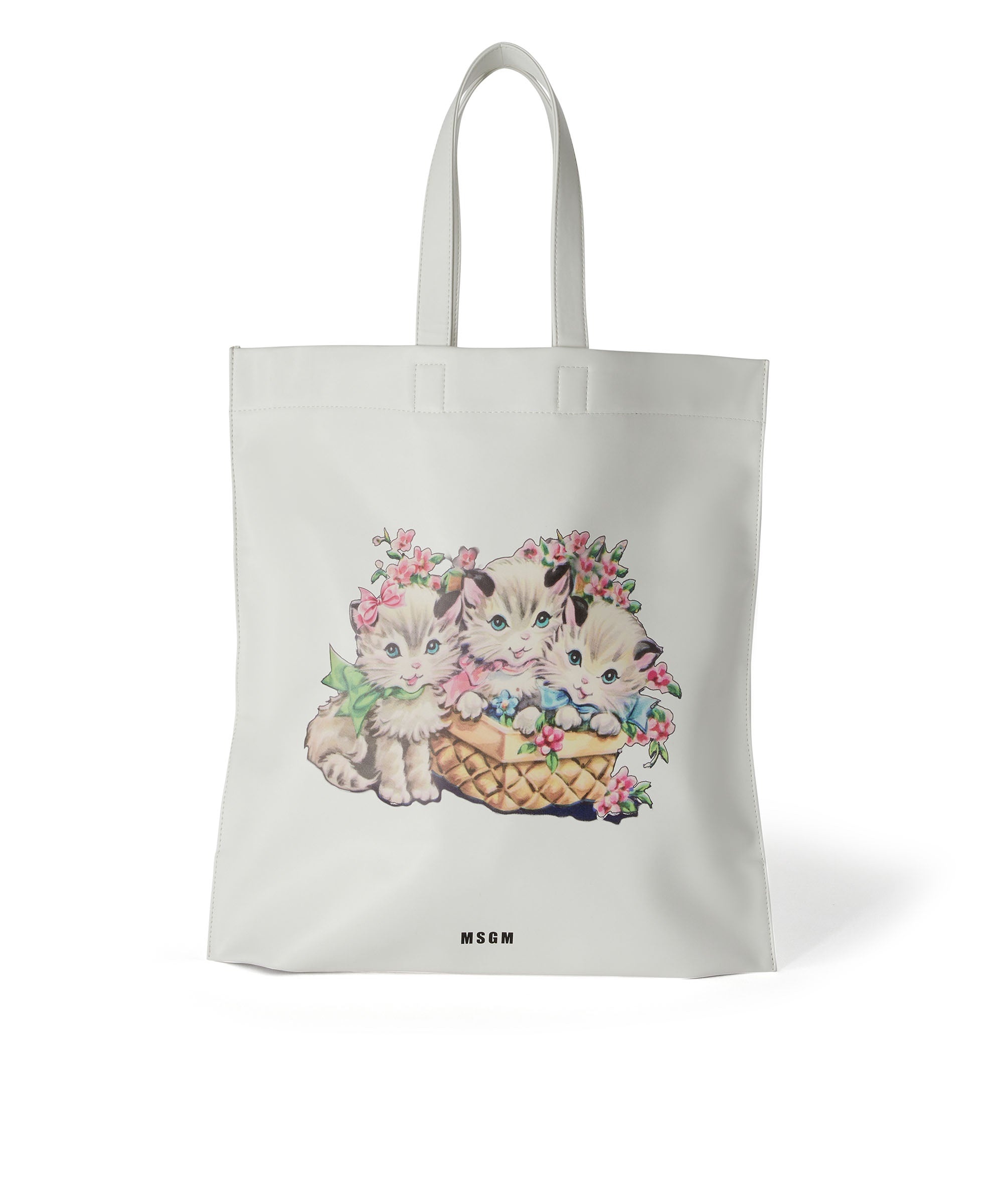Maxi tote with cats print and logo on the front - 1