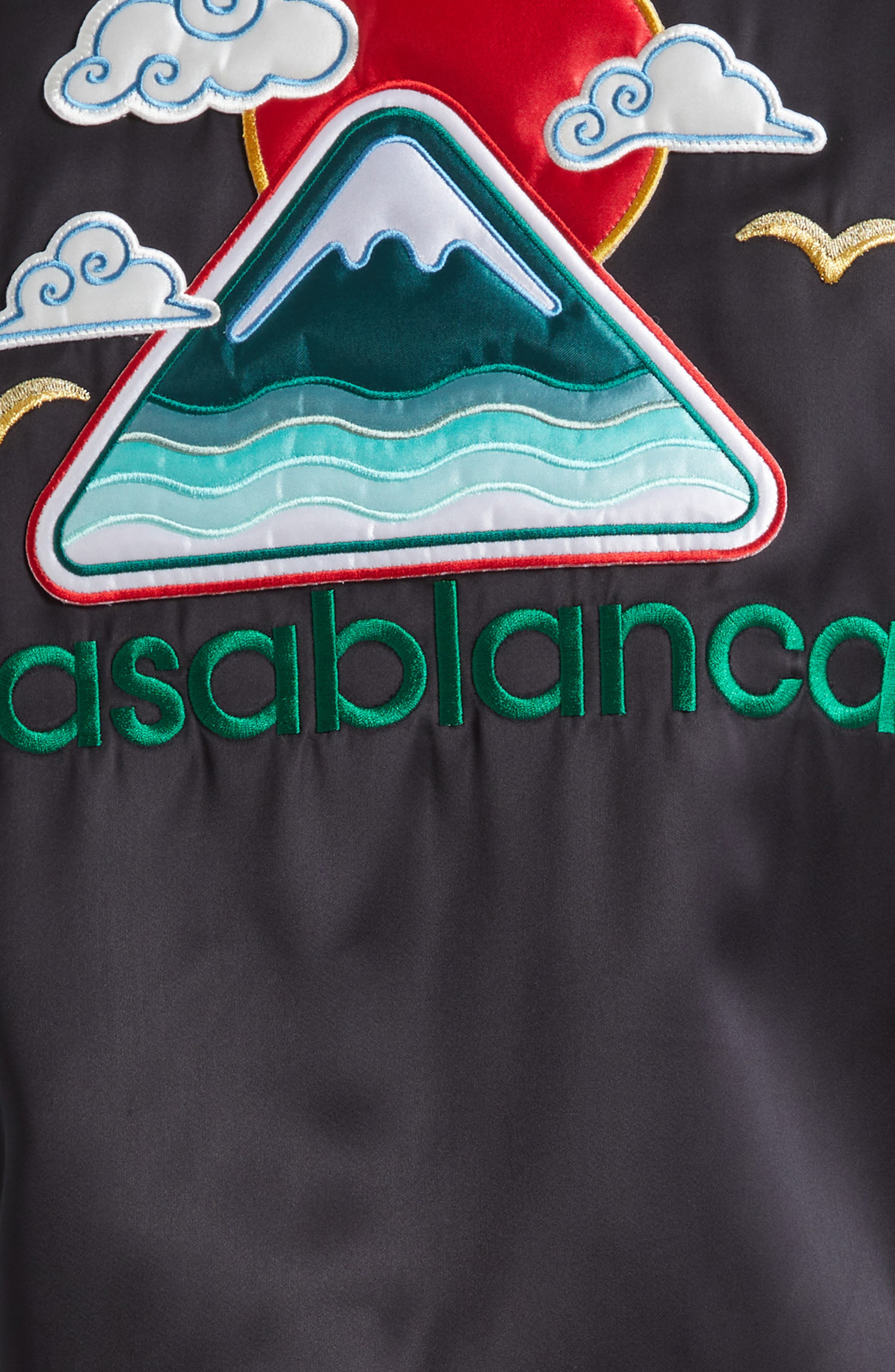 Casablanca Embroidered Satin Bomber Jacket in Black at Nordstrom - 5