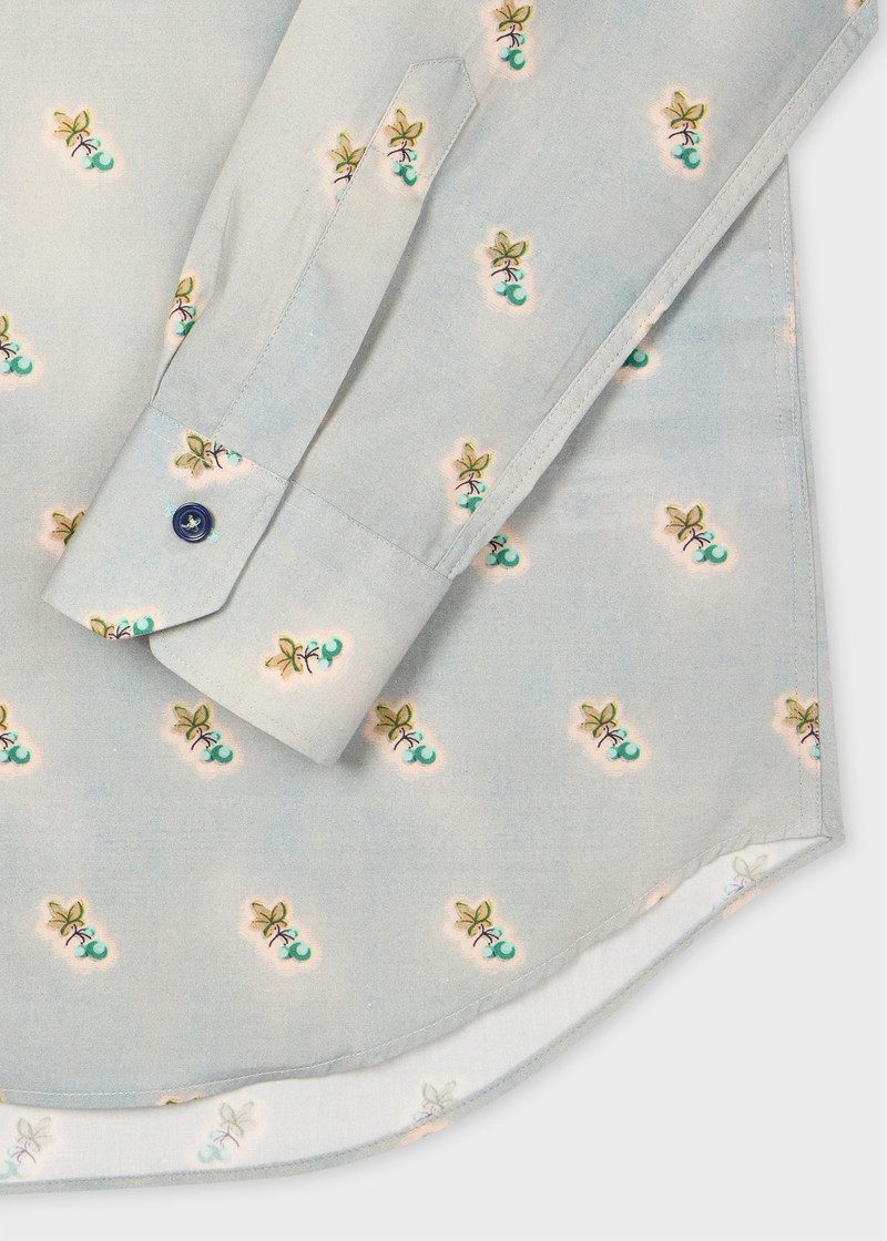 Paul Smith Tailored-Fit Blue 'Ditsy Fruit' Print Shirt outlook