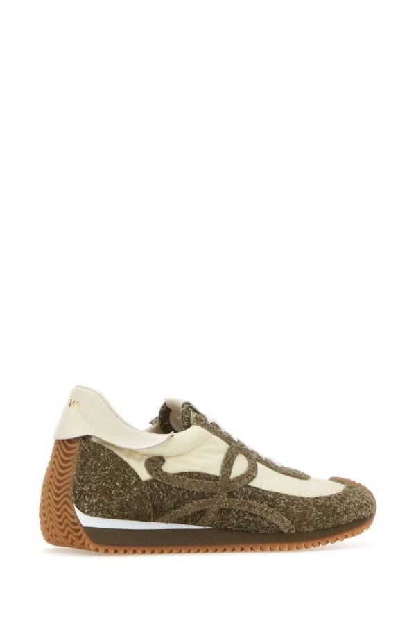 Loewe Man Two-Tone Suede And Nylon Flow Runner Sneakers - 3