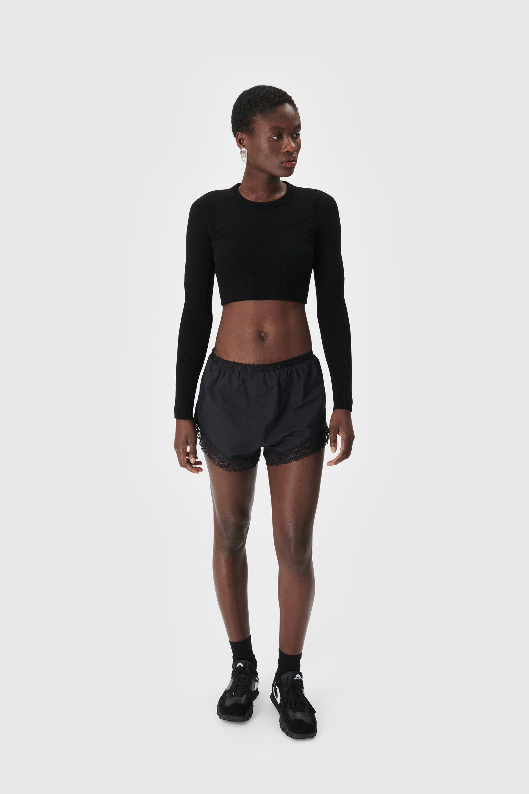 Rib Knit Cropped Top - 4