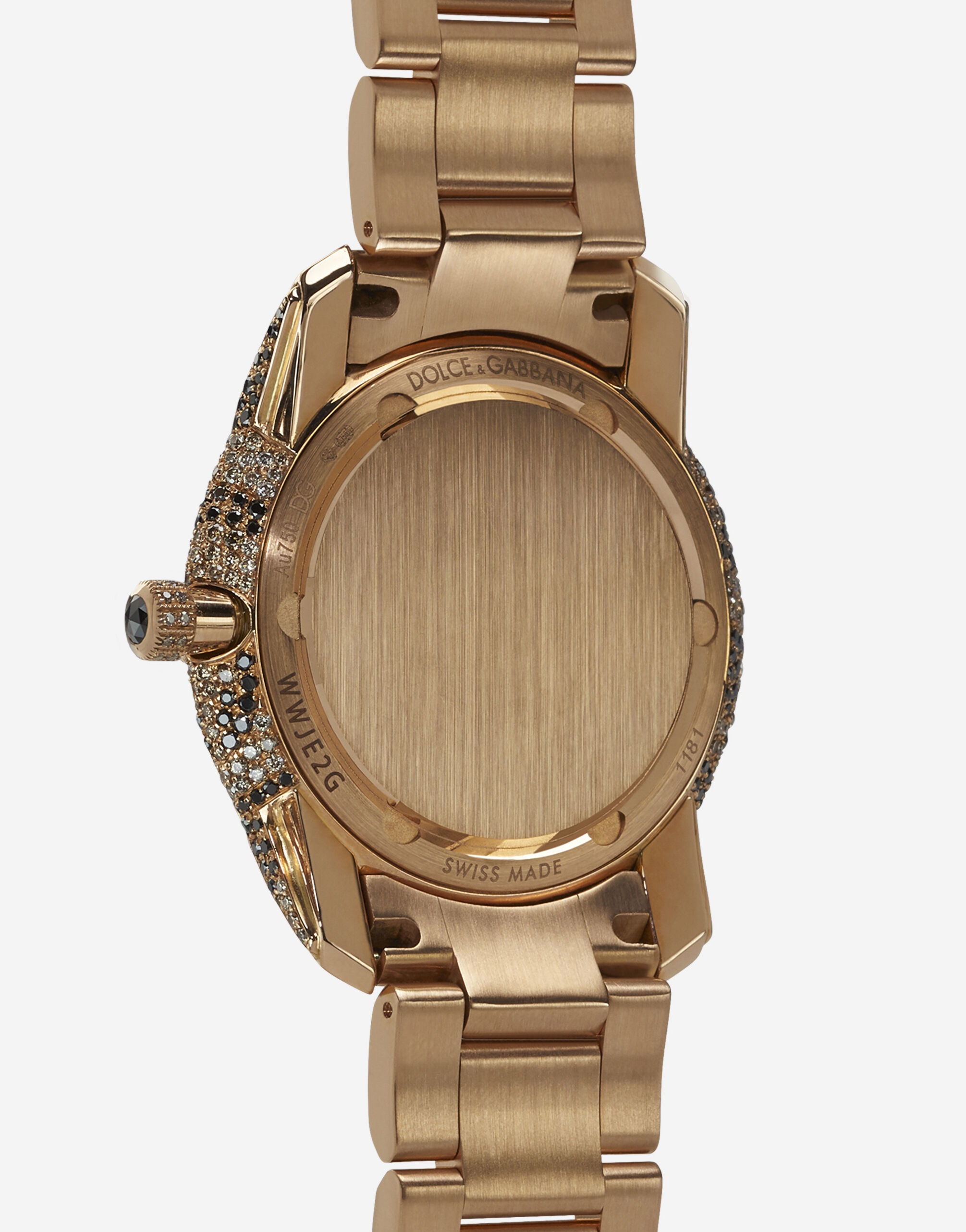 DG7 leo watch in red gold with brown and black diamonds - 3