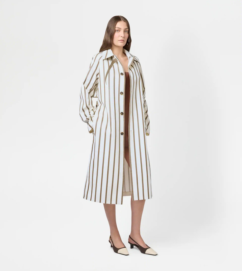 Tod's COAT WITH RIBBONS IN LEATHER - WHITE outlook