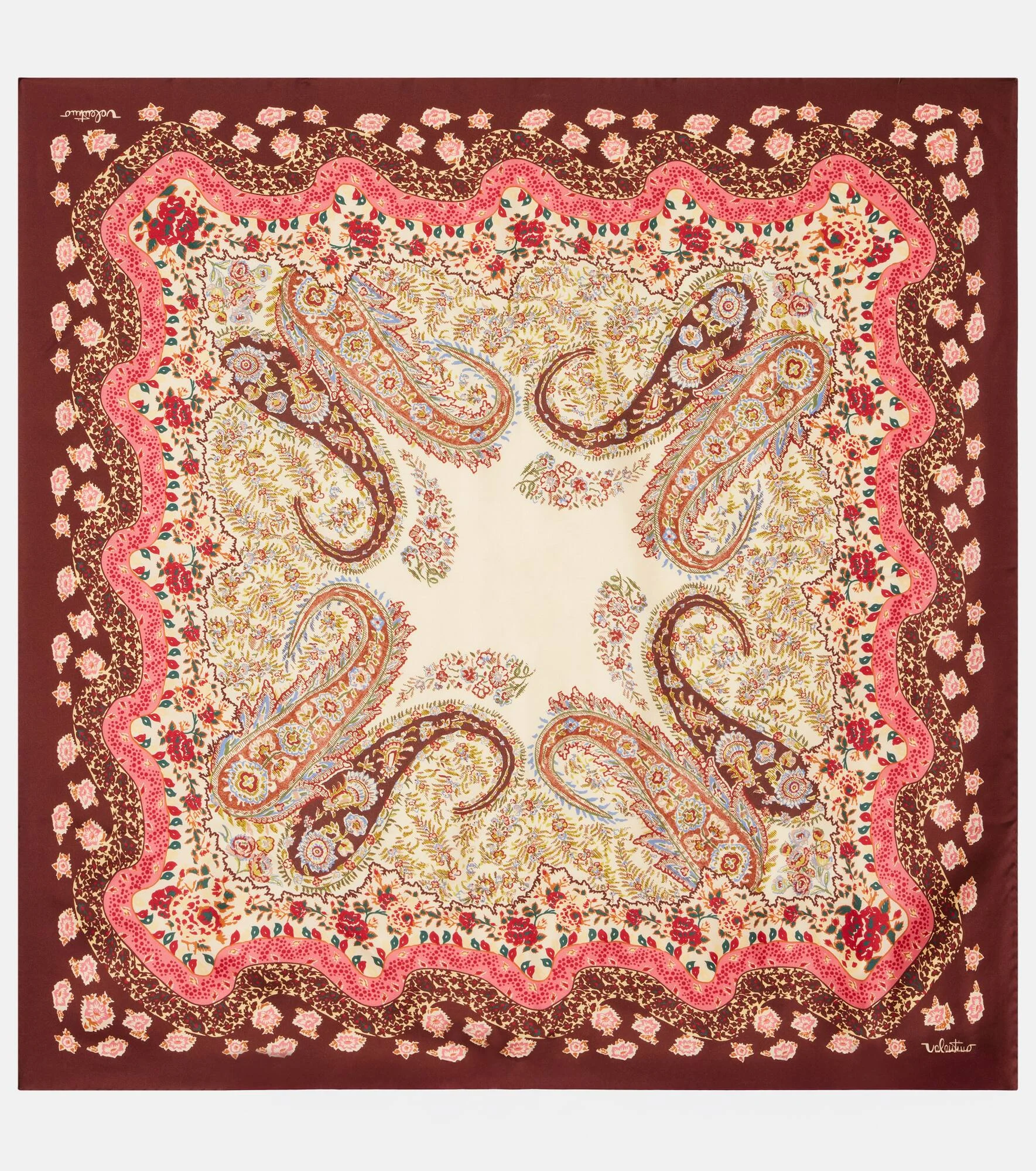 Printed silk twill scarf - 1