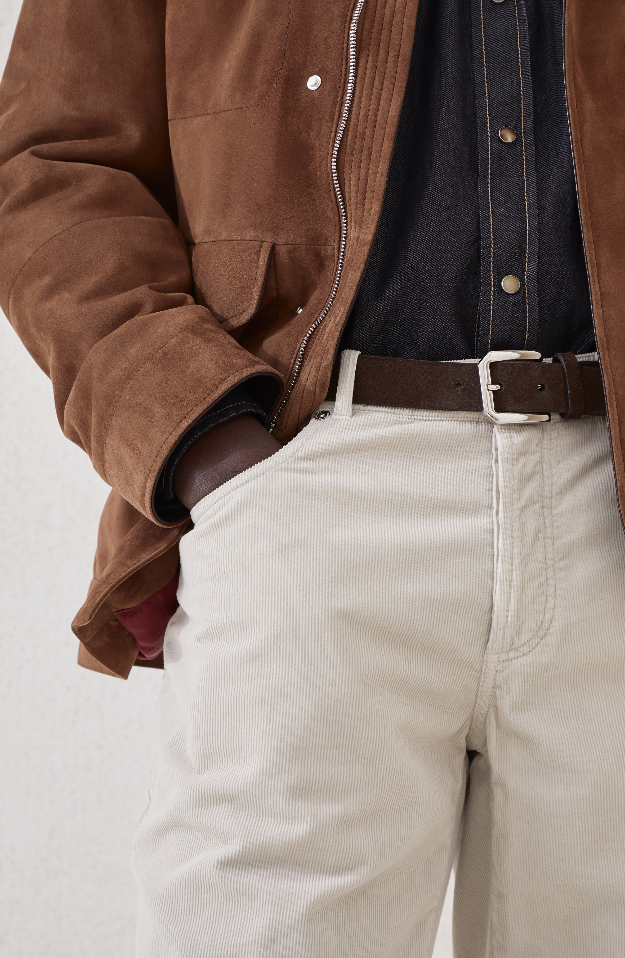 Brunello Cucinelli Leather belt in Rust Brown at Nordstrom - 4