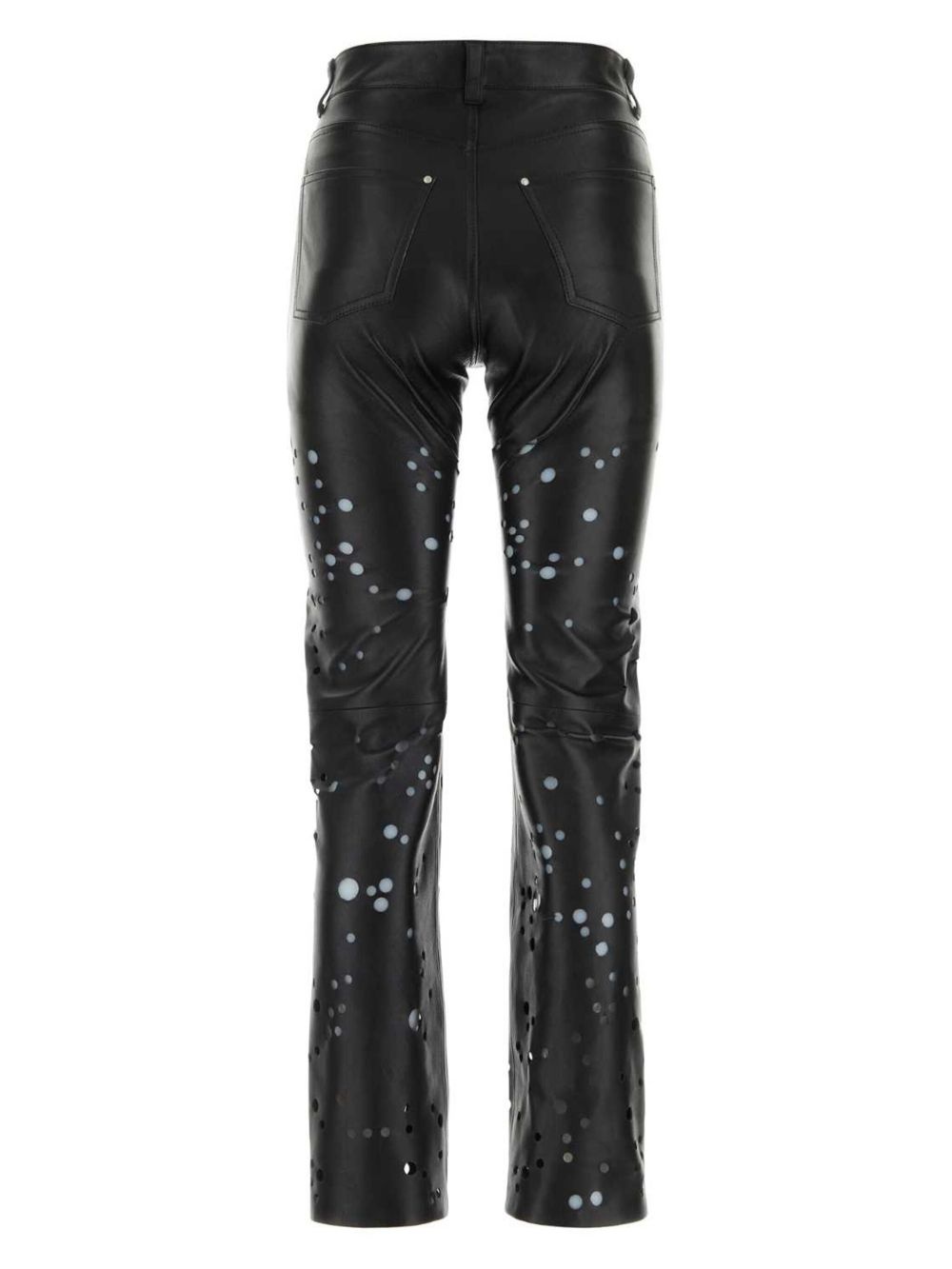 laser-cut leather trousers - 2