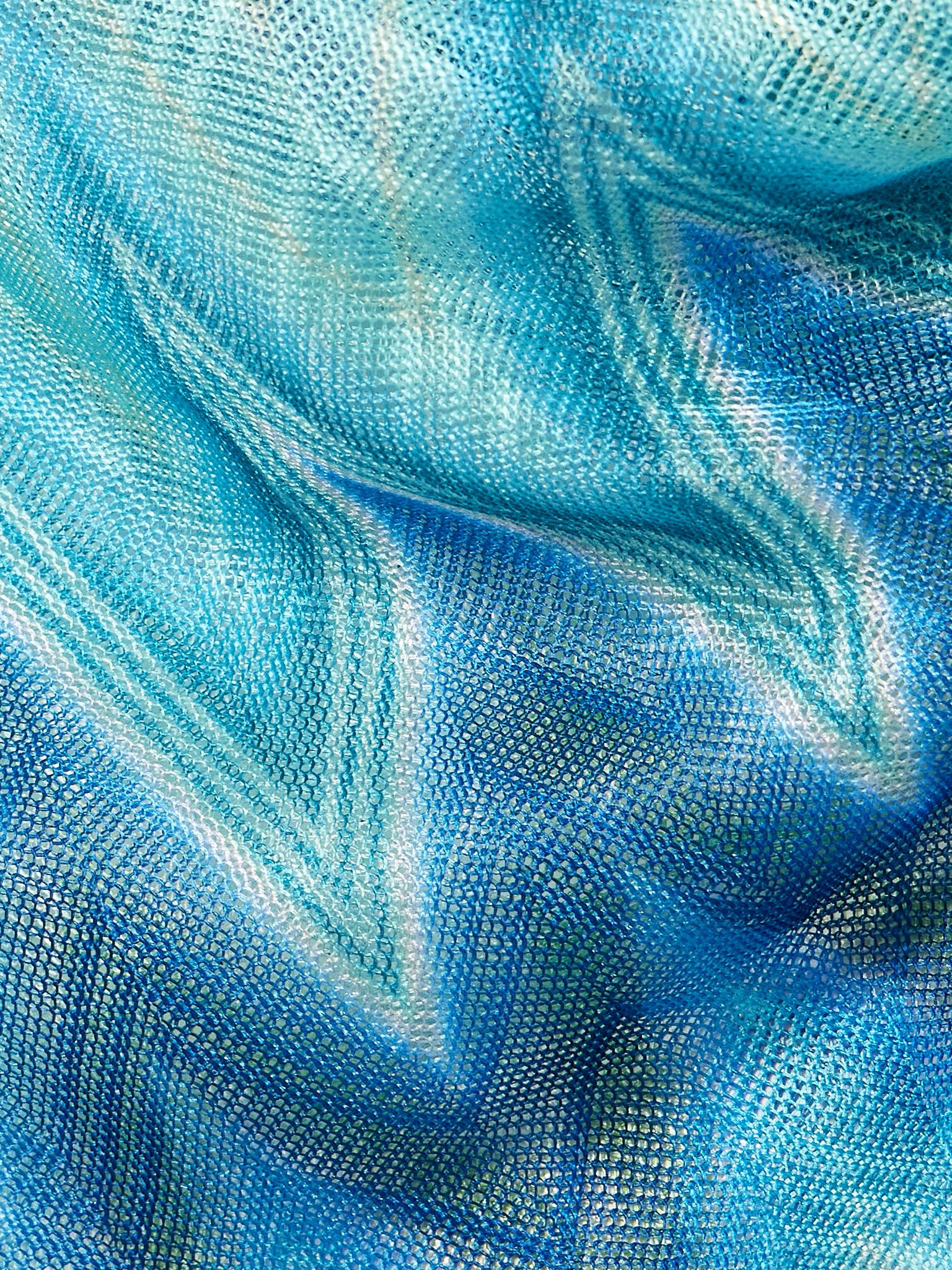Printed tulle mini dress Turquoise - 4