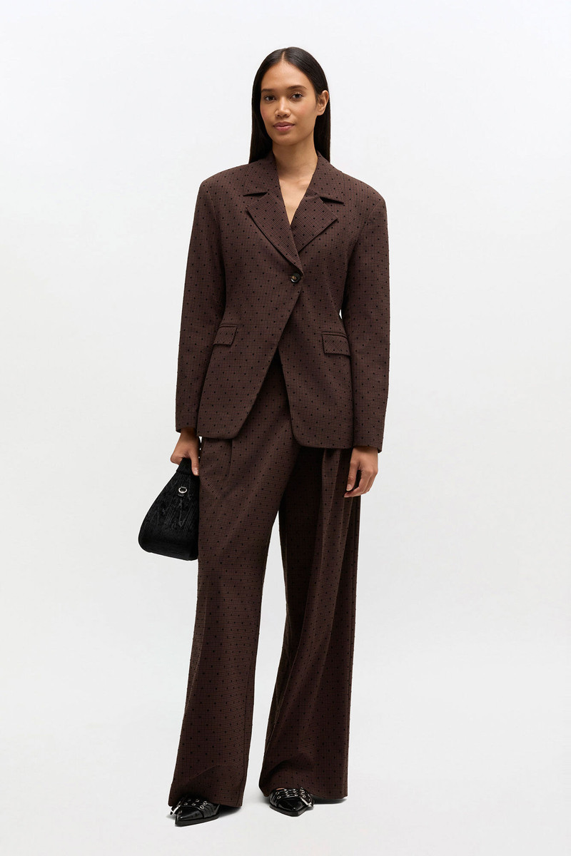 GANNI FLOCK CHECK CROSS-OVER PANTS outlook