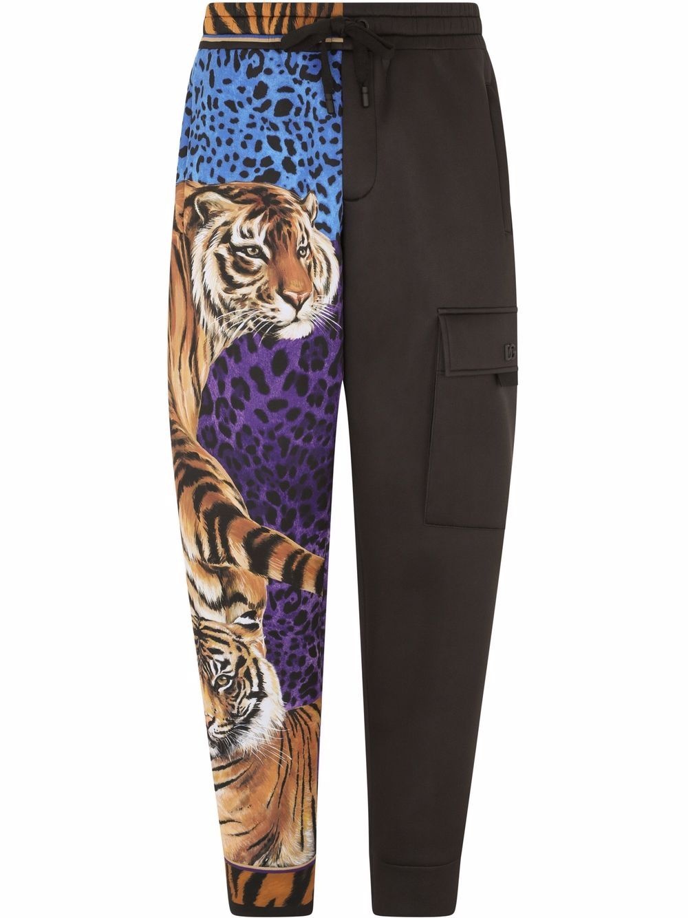 tiger-print track pants - 1