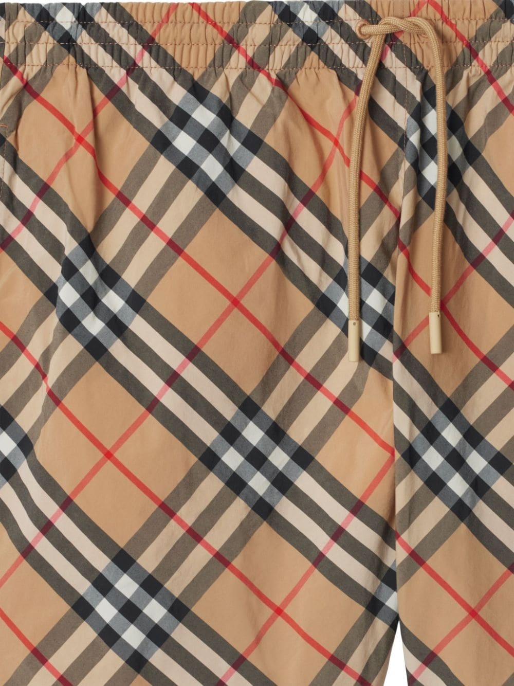 check-print drawstring swim shorts - 3