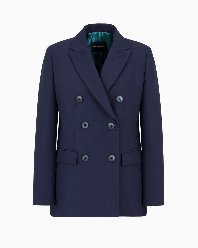 Double-breasted jacket in stretch technical sablé 1