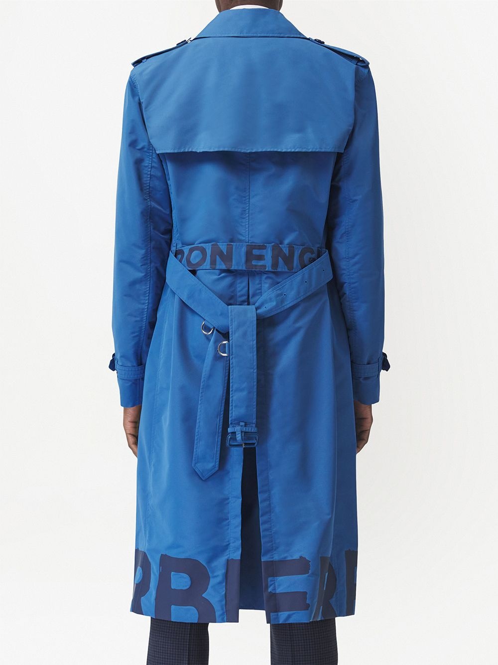 logo-print trench coat - 4