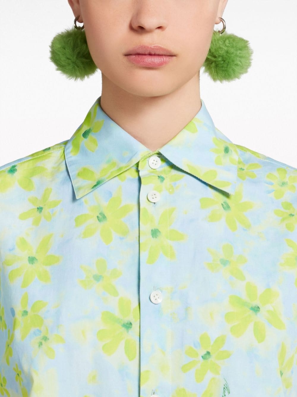floral-print cotton shirt - 5