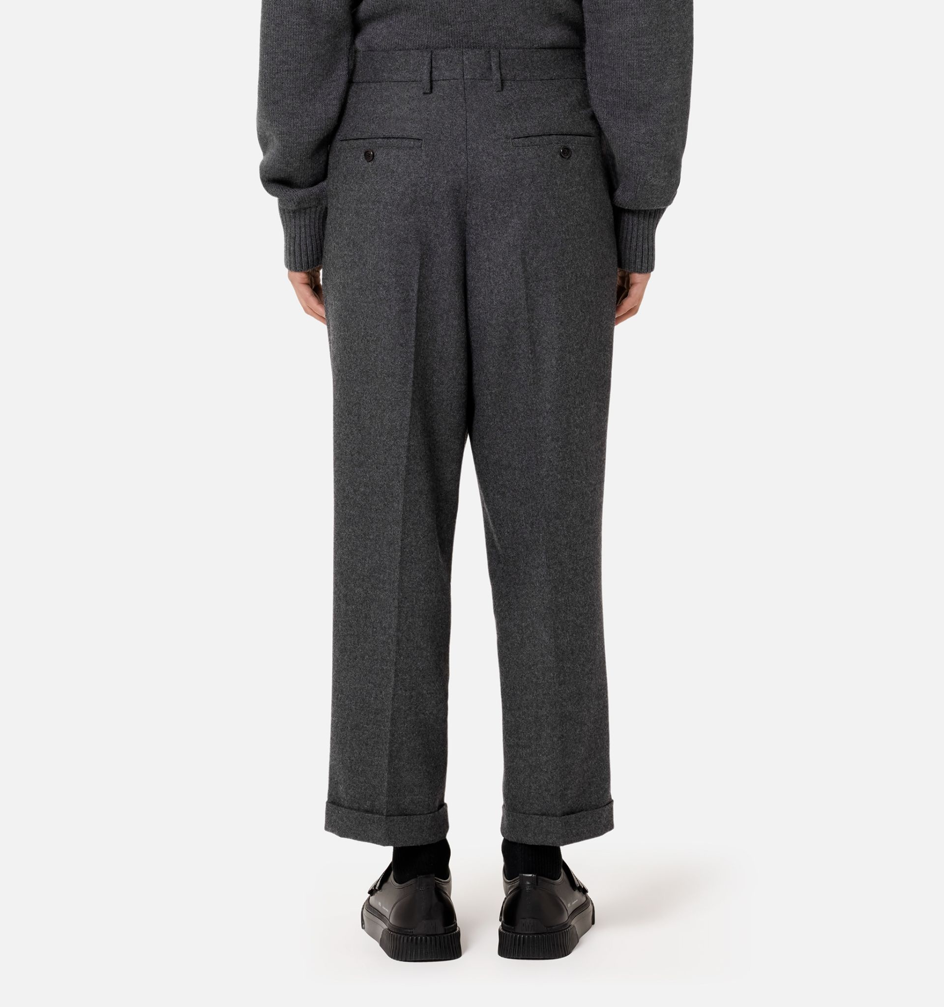 Carrot Fit Trousers With Hem And Pleats - 6