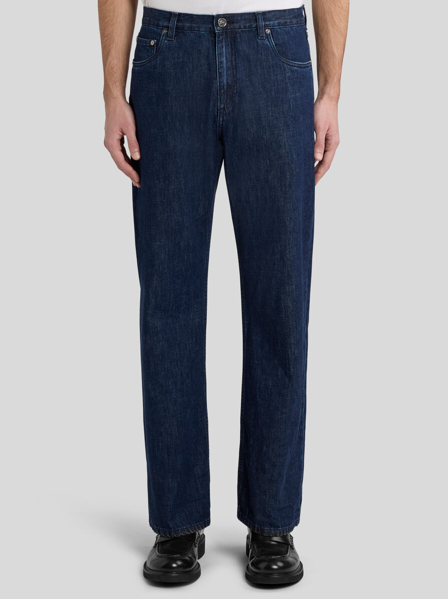 JEANS WITH OCTOPUS EMBROIDERY AND LOGO - 2