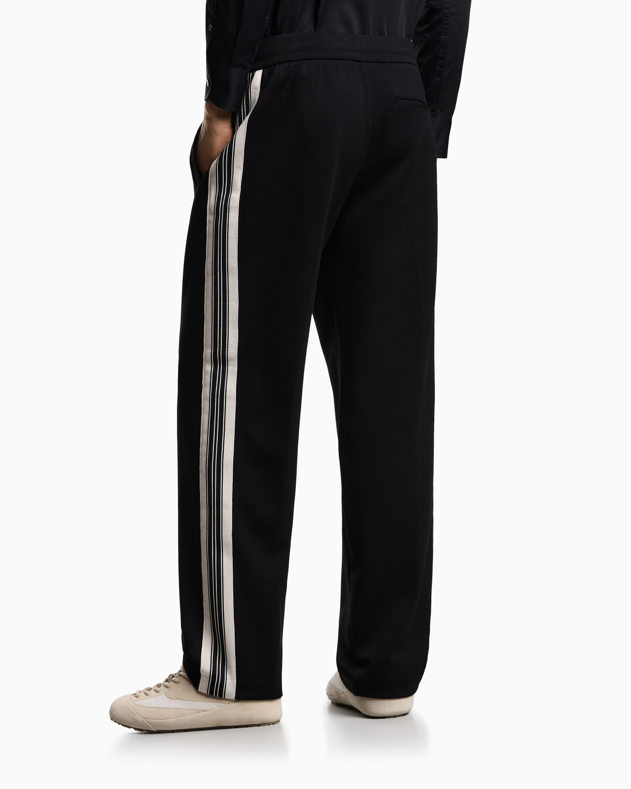 ASV JERSEY TROUSERS WITH ELASTICATED WAIST AND CONTRASTING BANDS - 3