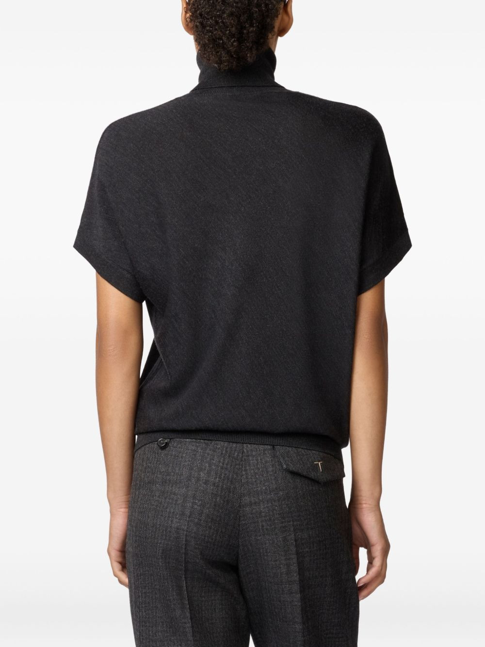 short-sleeve turtleneck sweater - 4