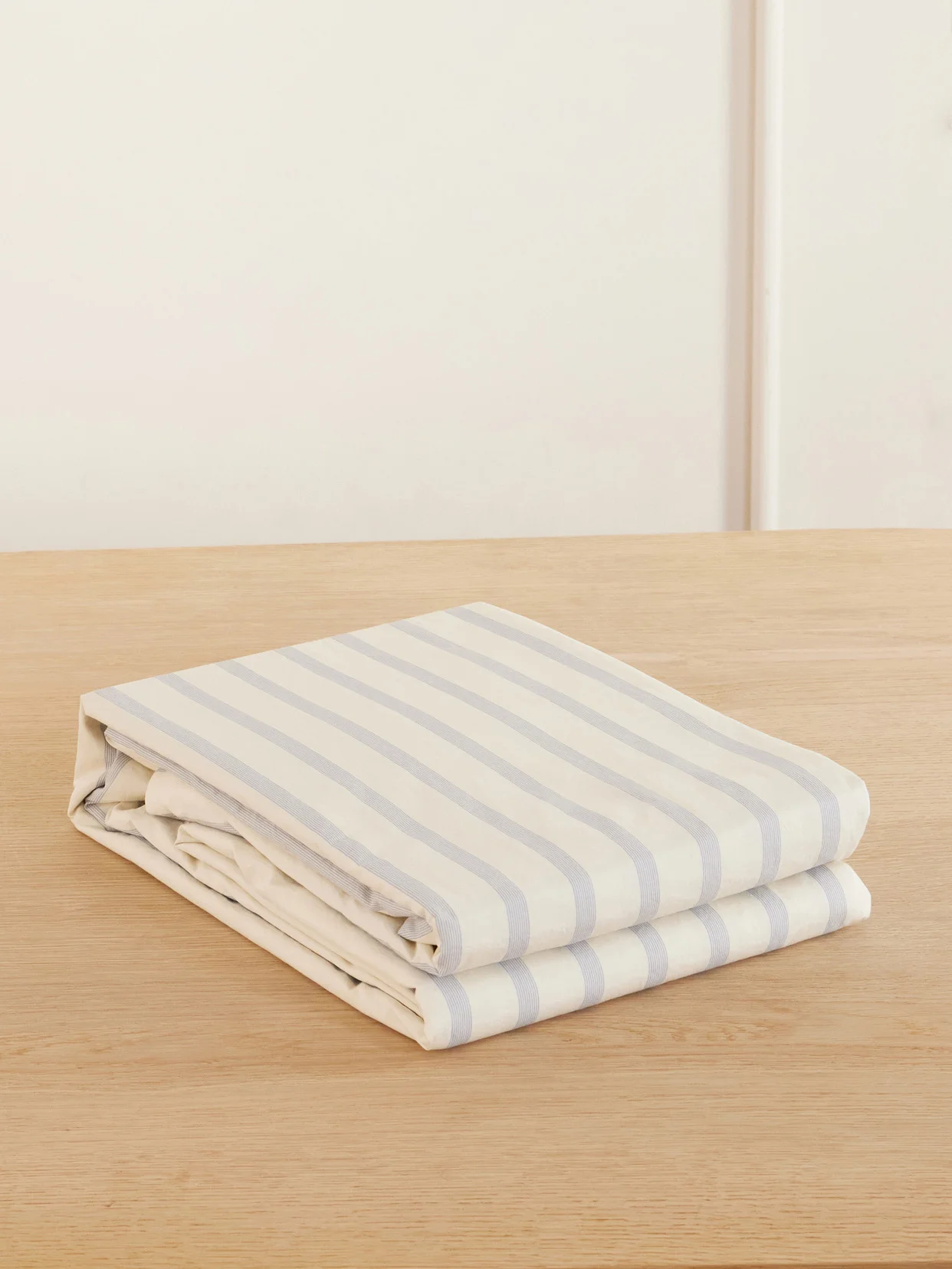 Striped Organic Cotton-percale Queen Duvet Cover - 1