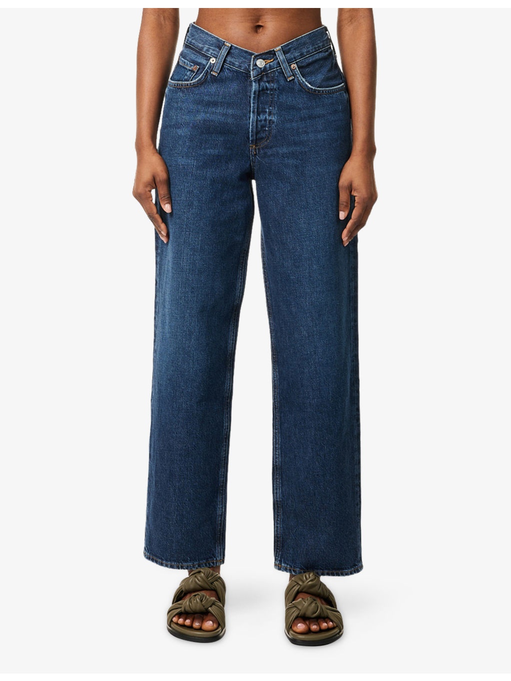V-Waist Baggy-Fit Denim Jeans - 3