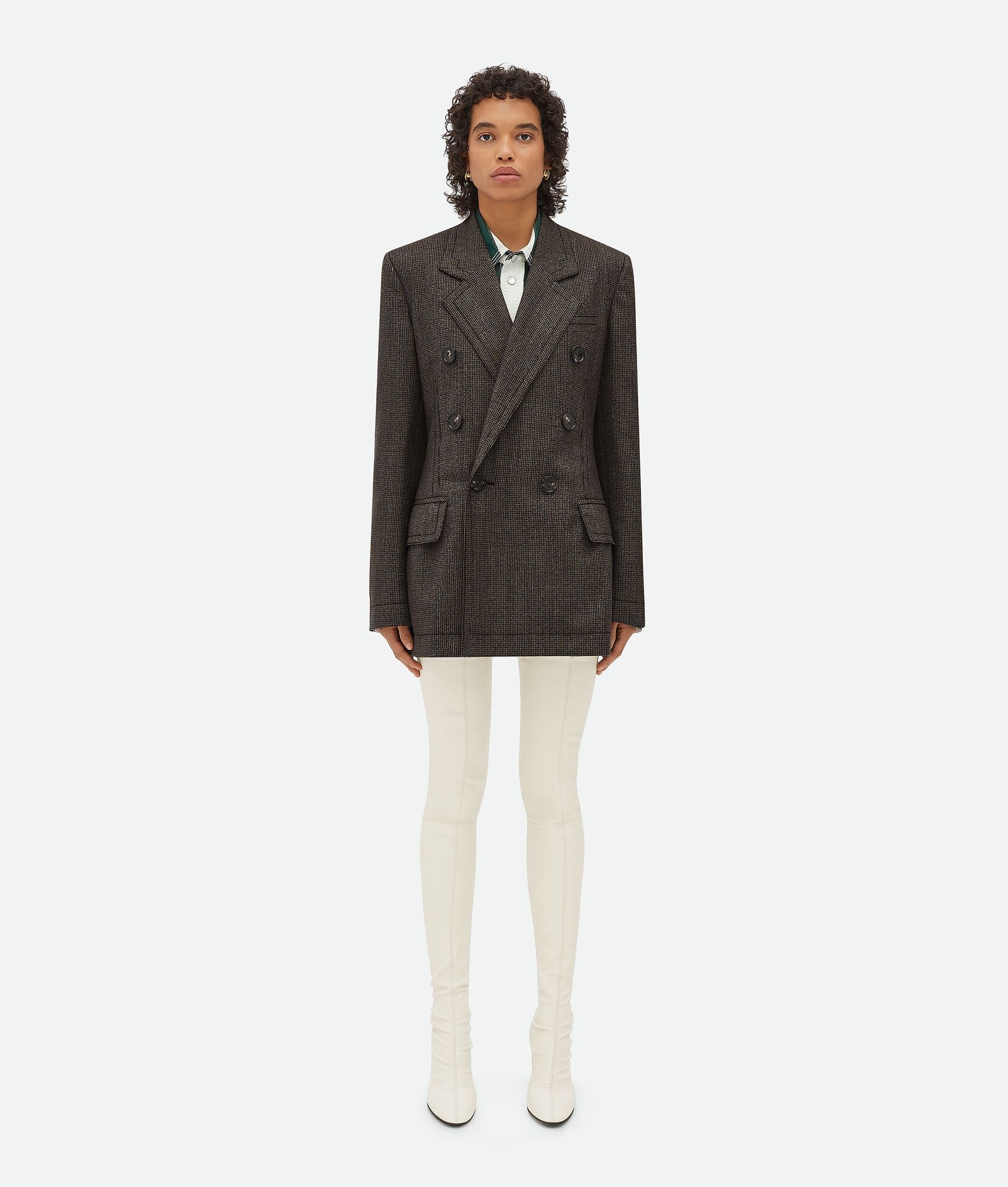 Houndstooth Wool Jacket With Label - 1