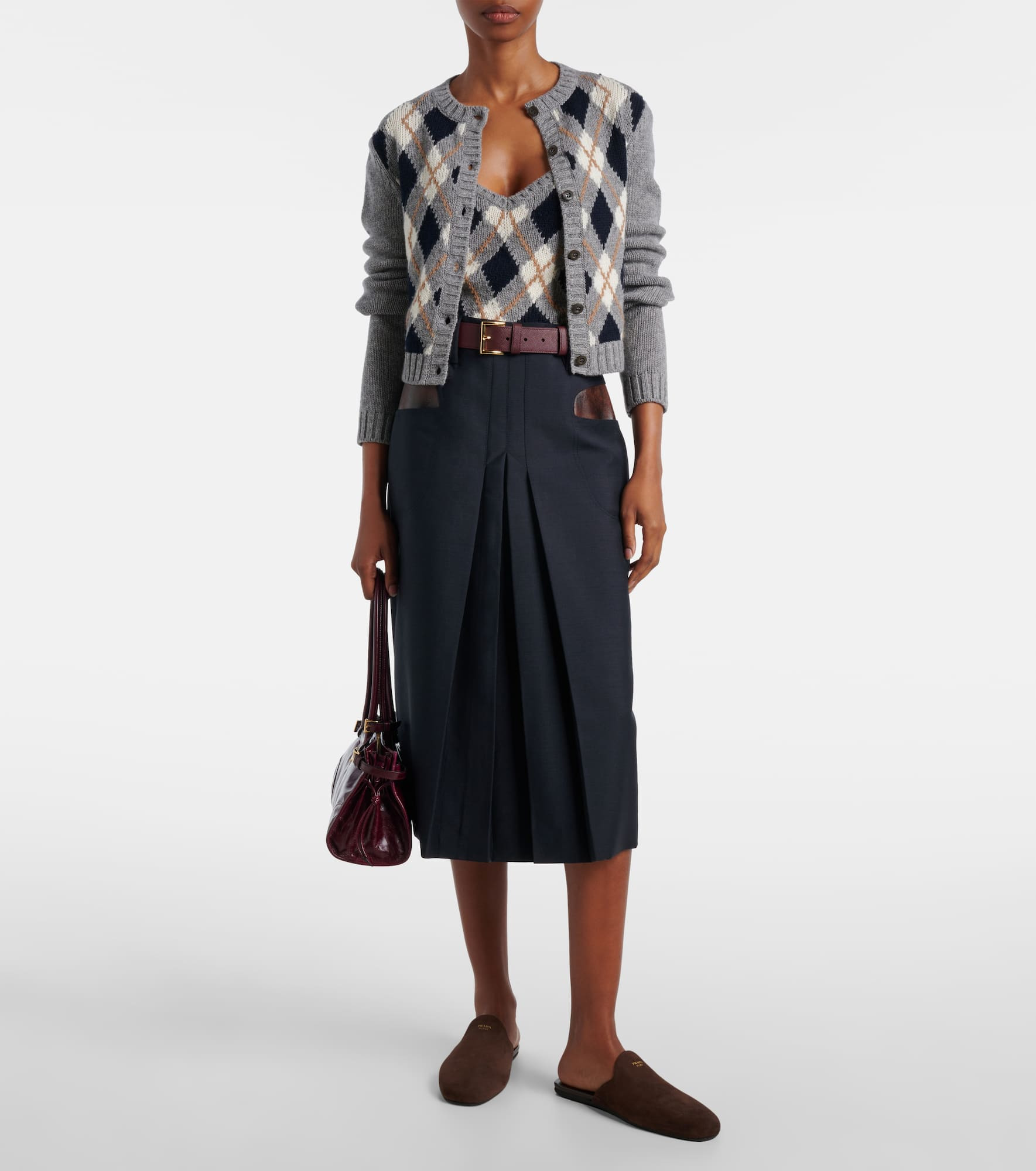 Checked cashmere cardigan - 2