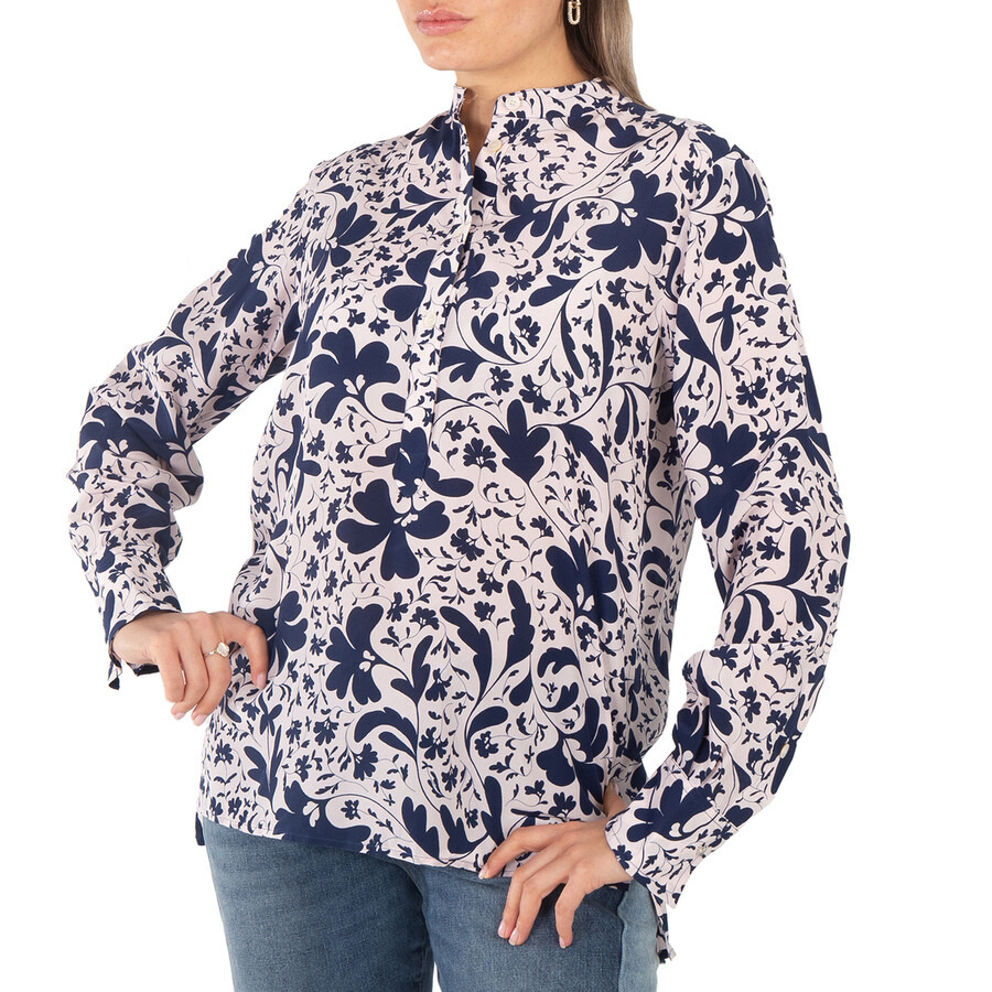 Stella McCartney Blue Silk Forest Floral Print Shirt - 2