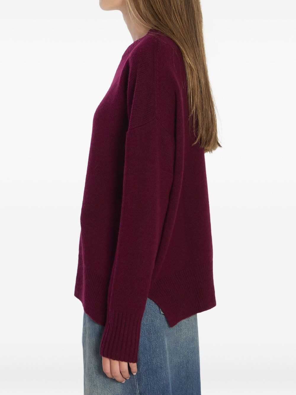 ribbed side-slit cashmere sweater - 3