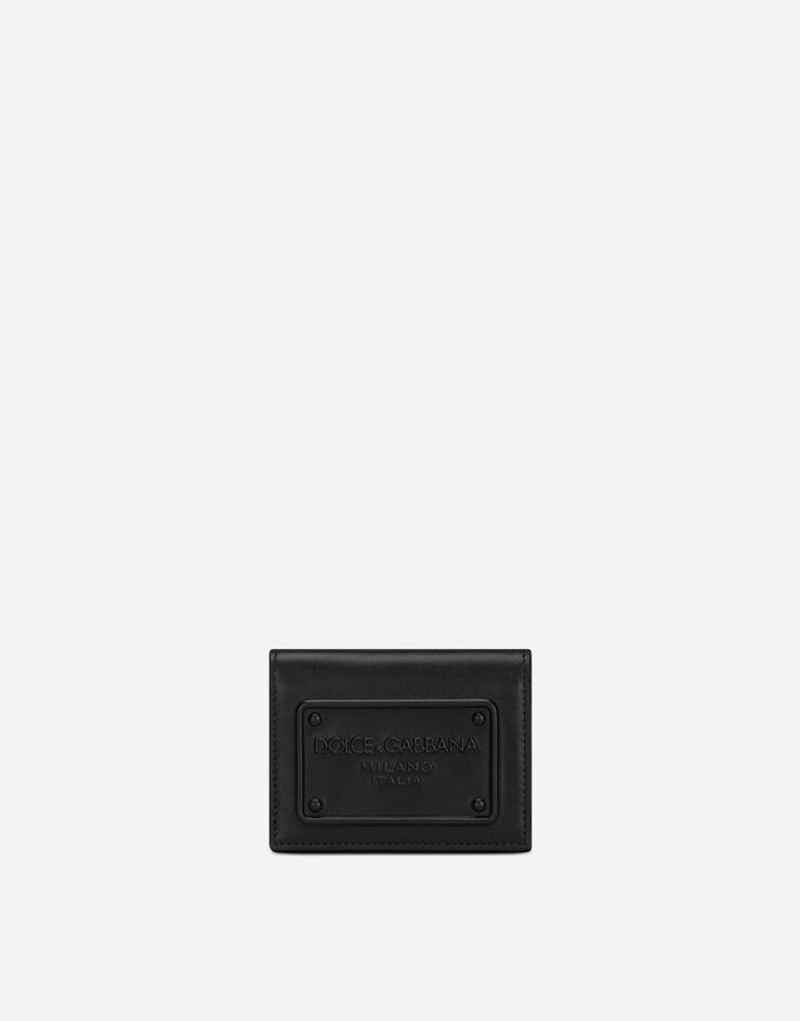 Calfskin 카드 홀더는 로고를 제기 1