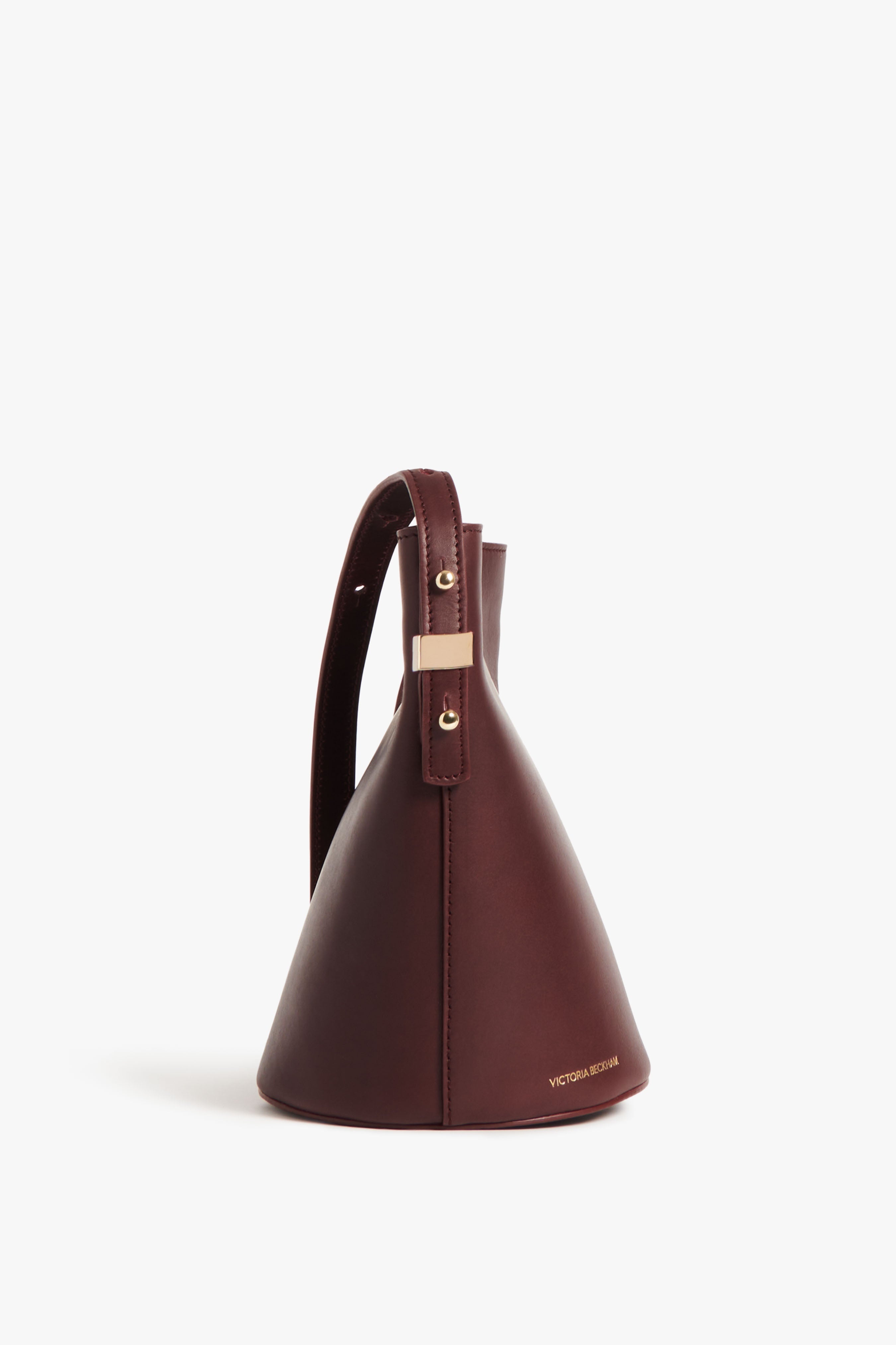 Mini Bucket Bag In Burgundy Leather - 4