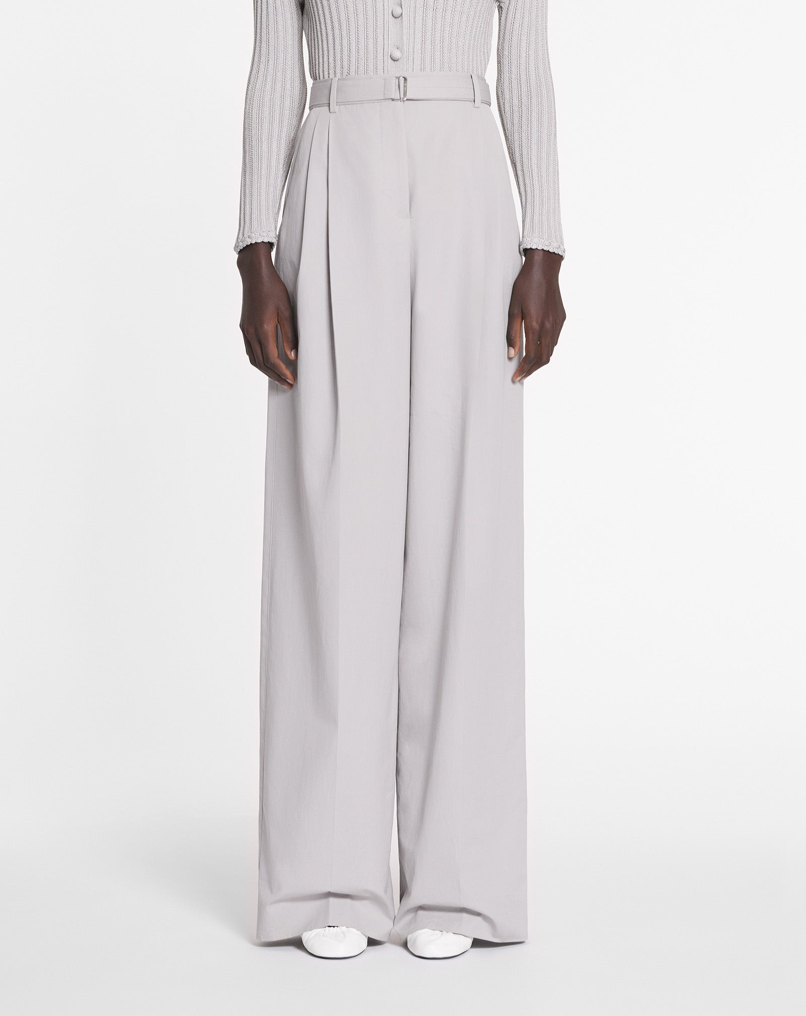 DARTED COTTON PANTS - 3