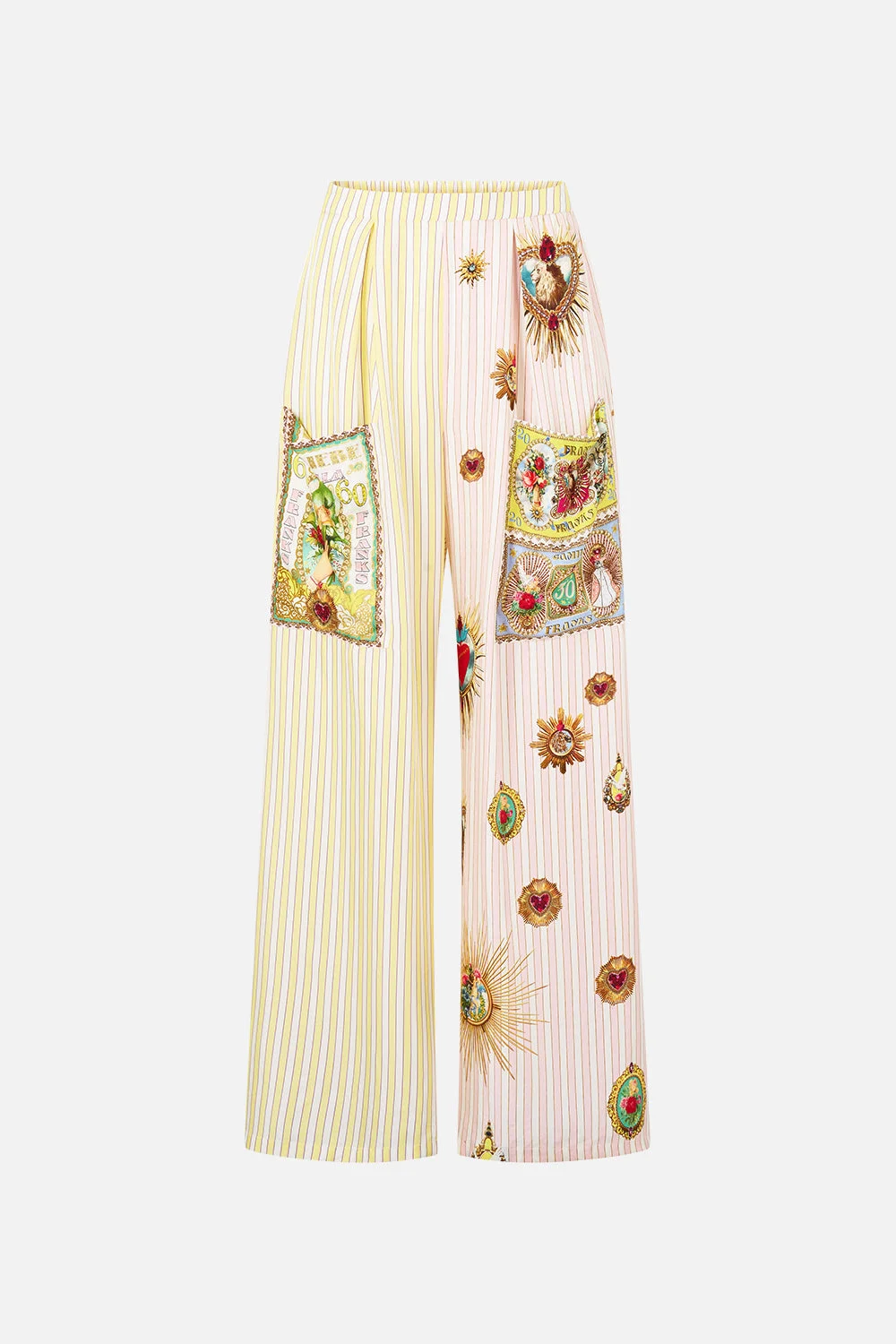WIDE LEG TROUSER WITH FRONT POCKETS PAINTED PRAYERS - 1