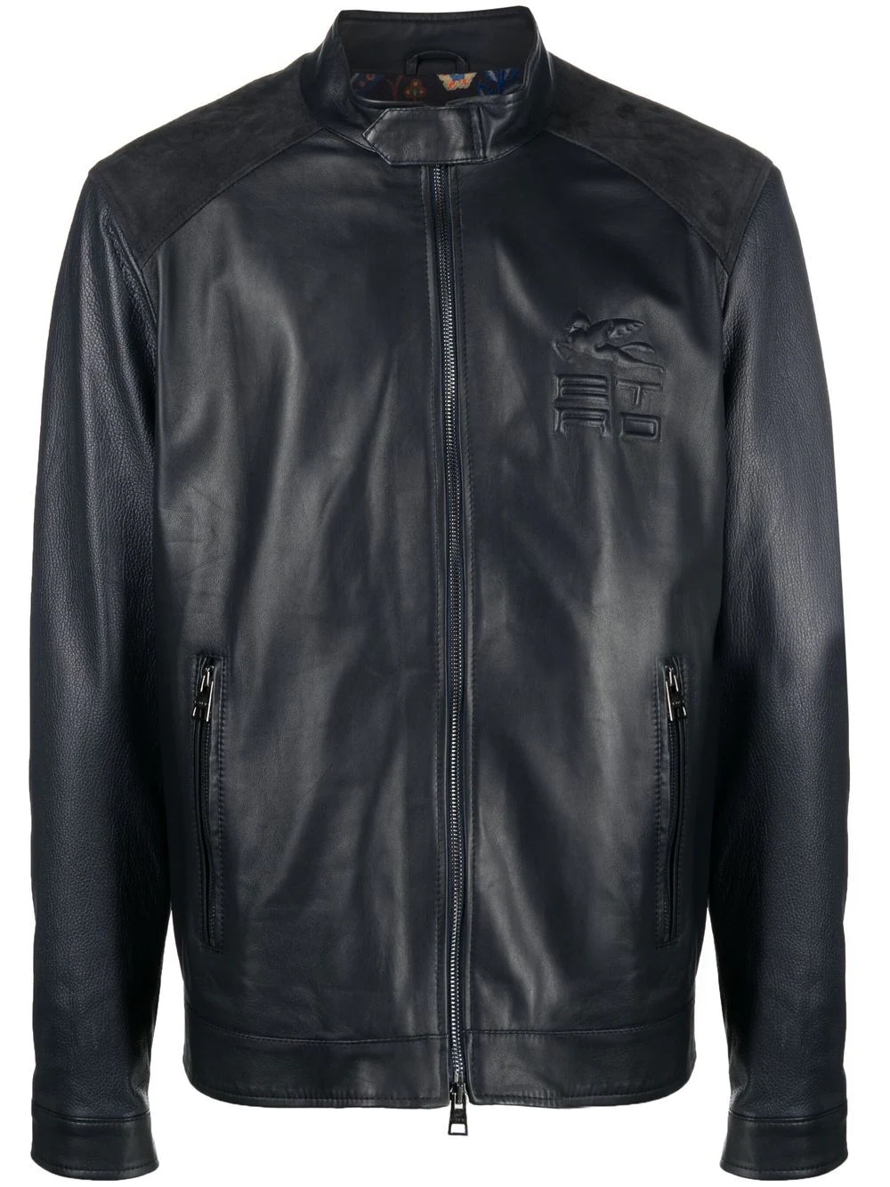 Pegaso box-logo leather jacket - 1