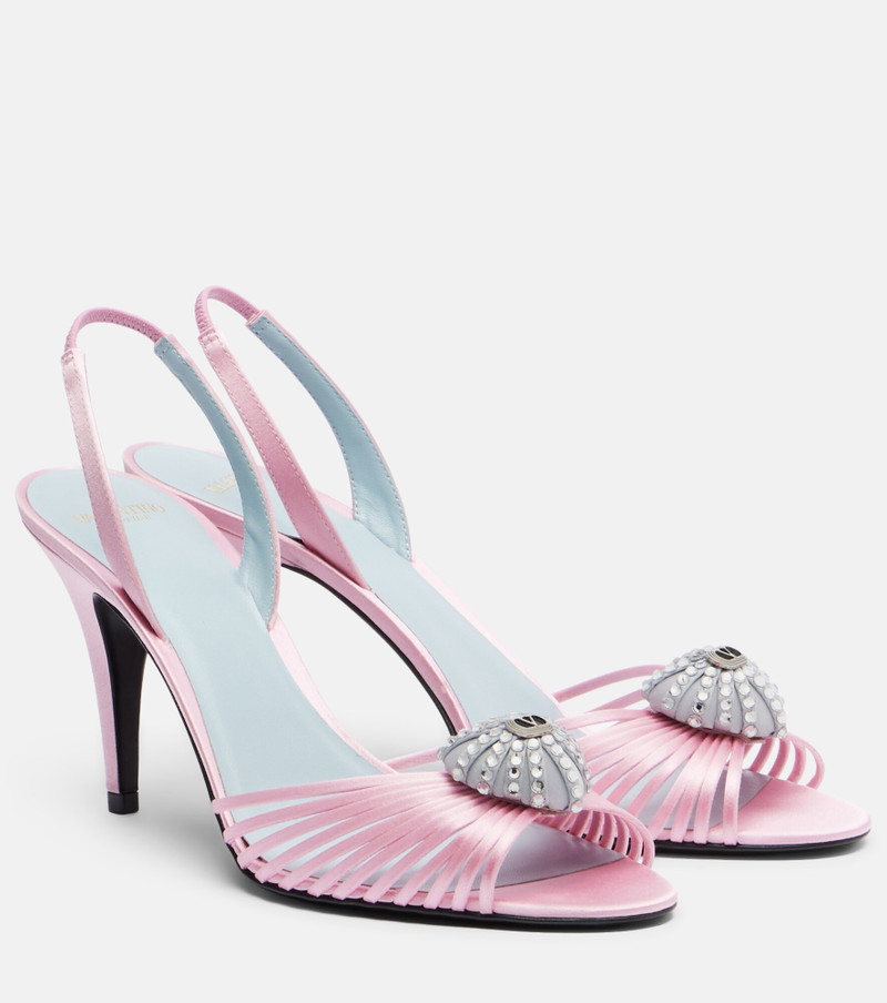 Cœur Royal satin slingback sandals 1