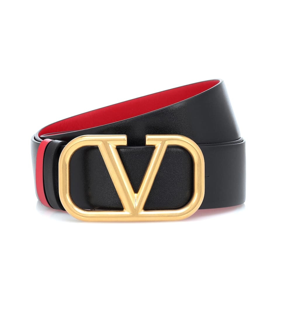 VLogo Signature reversible leather belt - 1