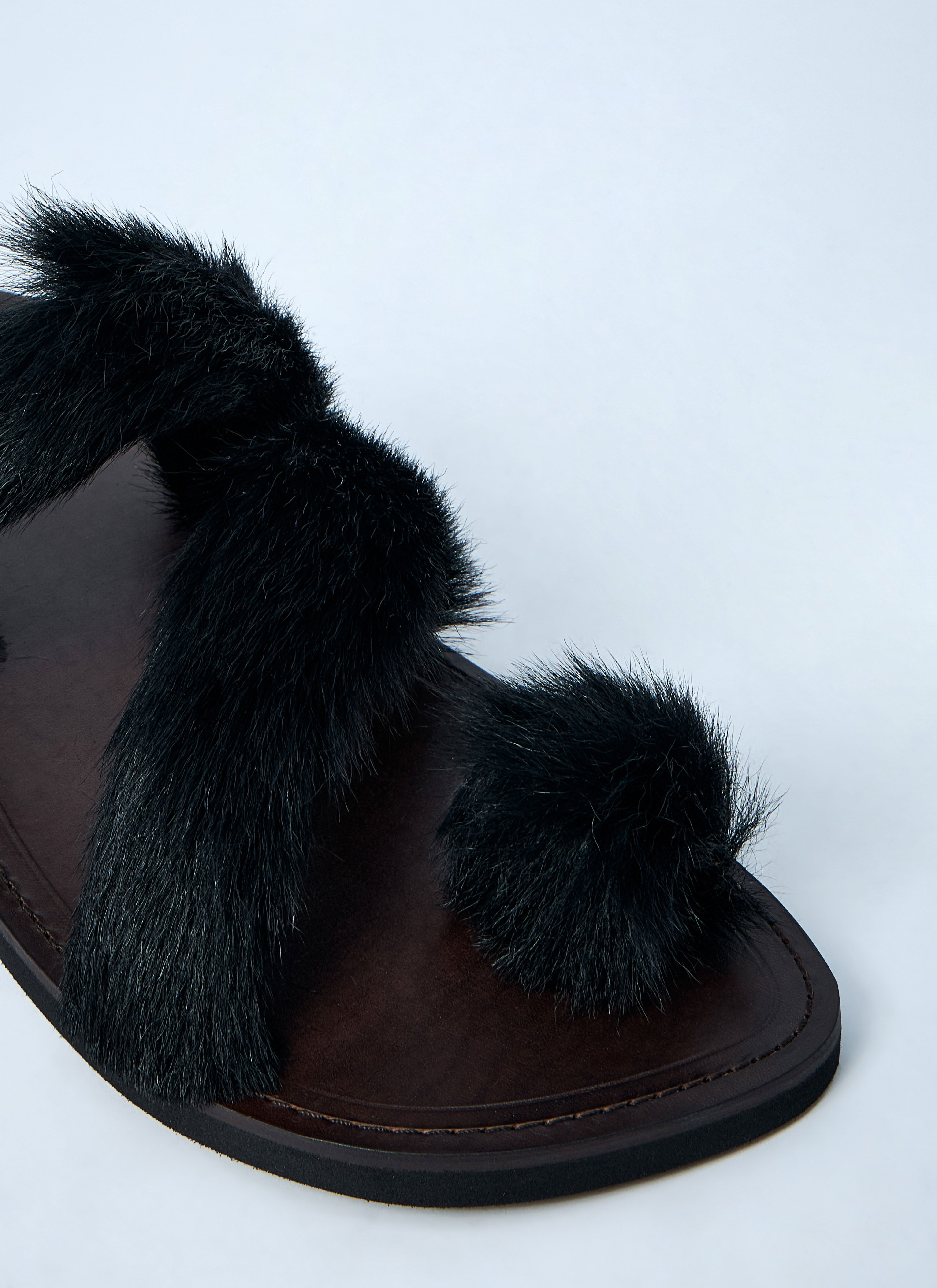 Dries Van Noten Men Wooled Leather Sandals - 3