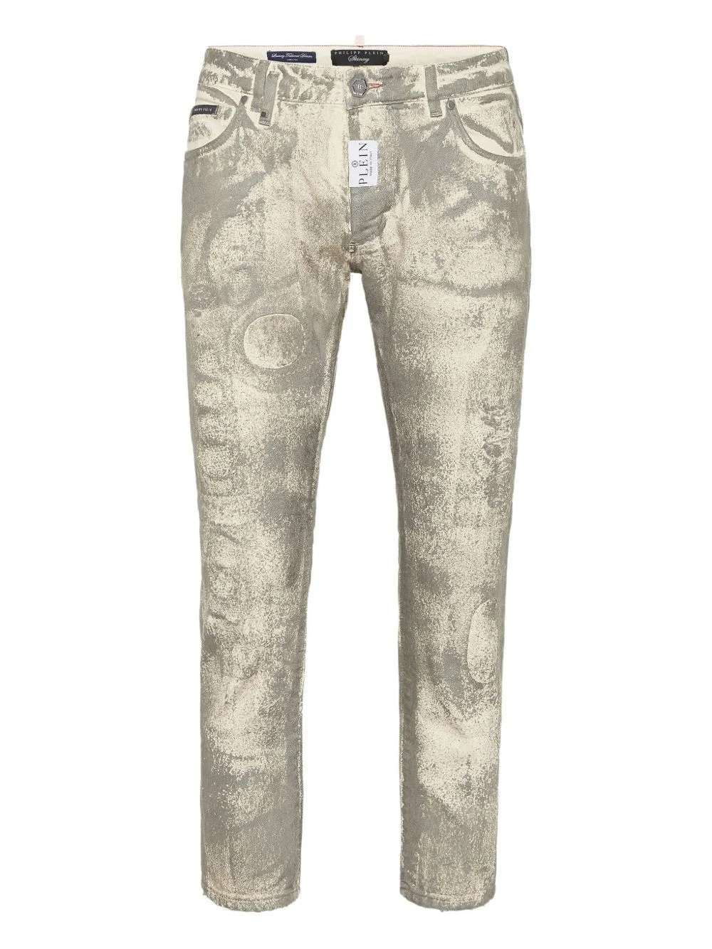 metallic-splatter jeans - 1