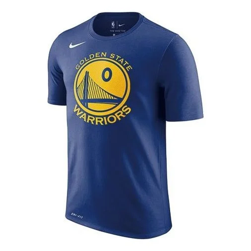 Nike NBA Warriors Athleisure Casual Sports Round Neck Quick Dry Short Sleeve Blue 870775-404 - 1