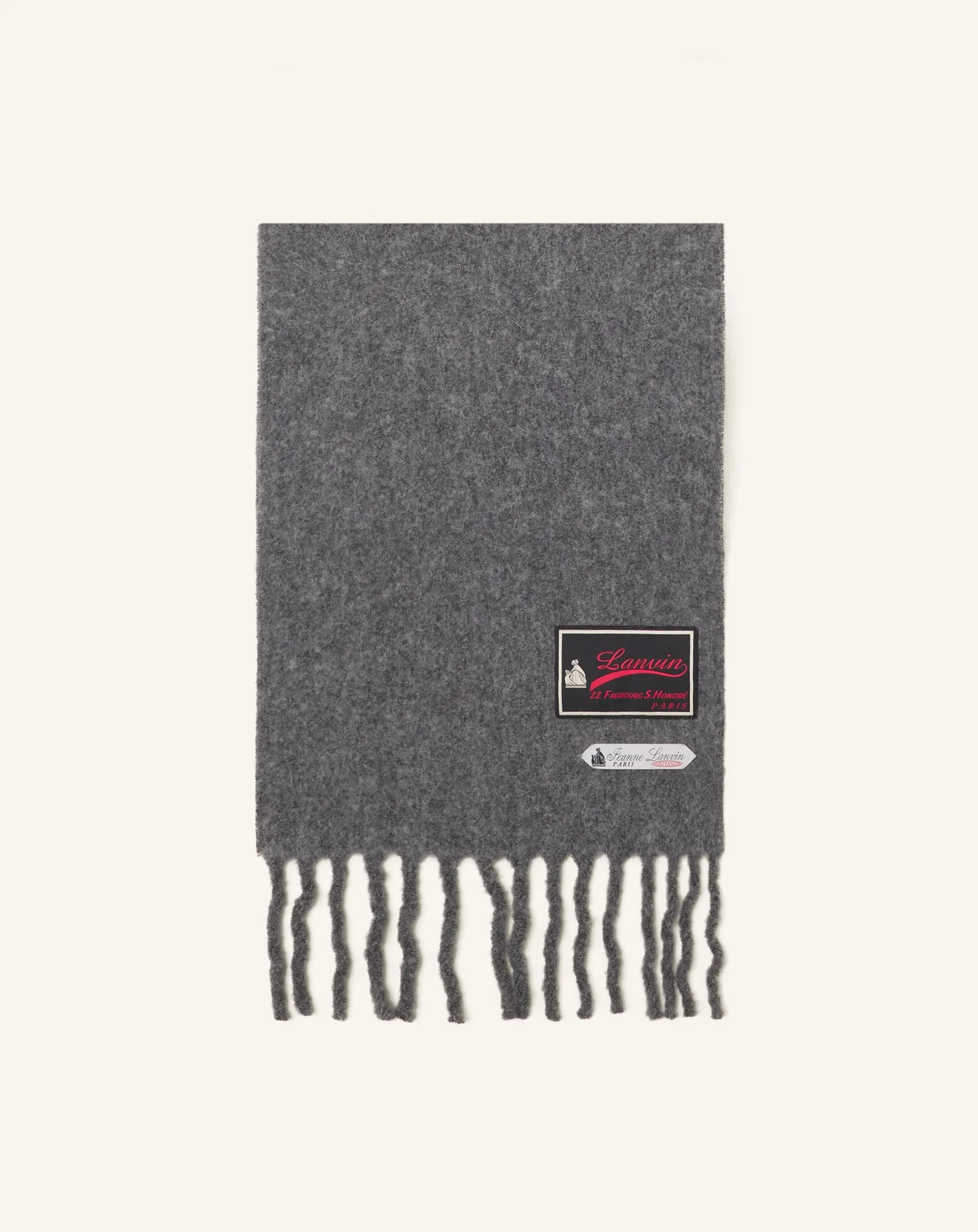 FRINGED WOOL SCARF WITH 22 FAUBOURG LABEL - 1