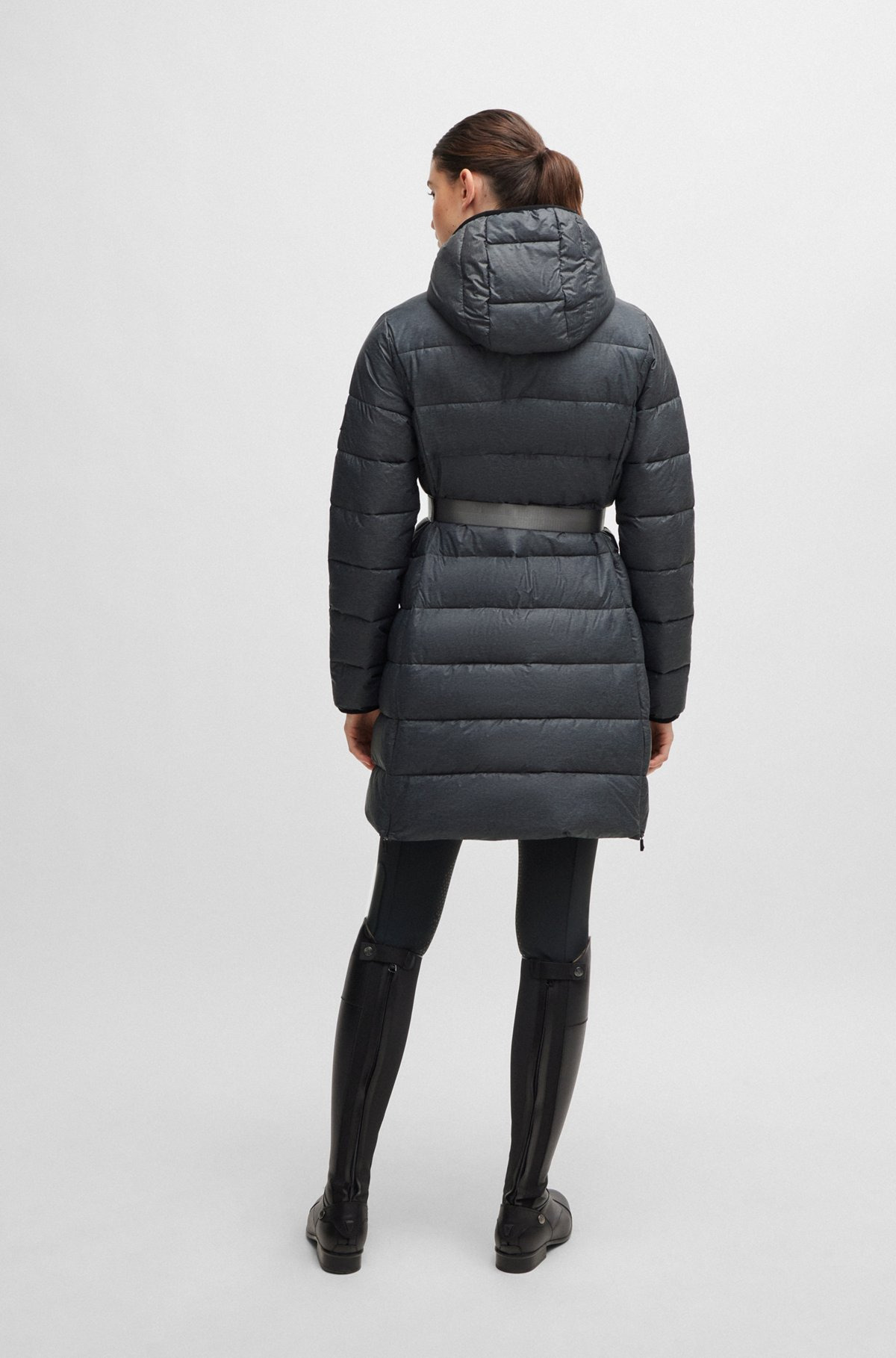EQUESTRIAN WATERPROOF HOODED PUFFER JACKET WITH ADJUSTABLE ZIPS - 5