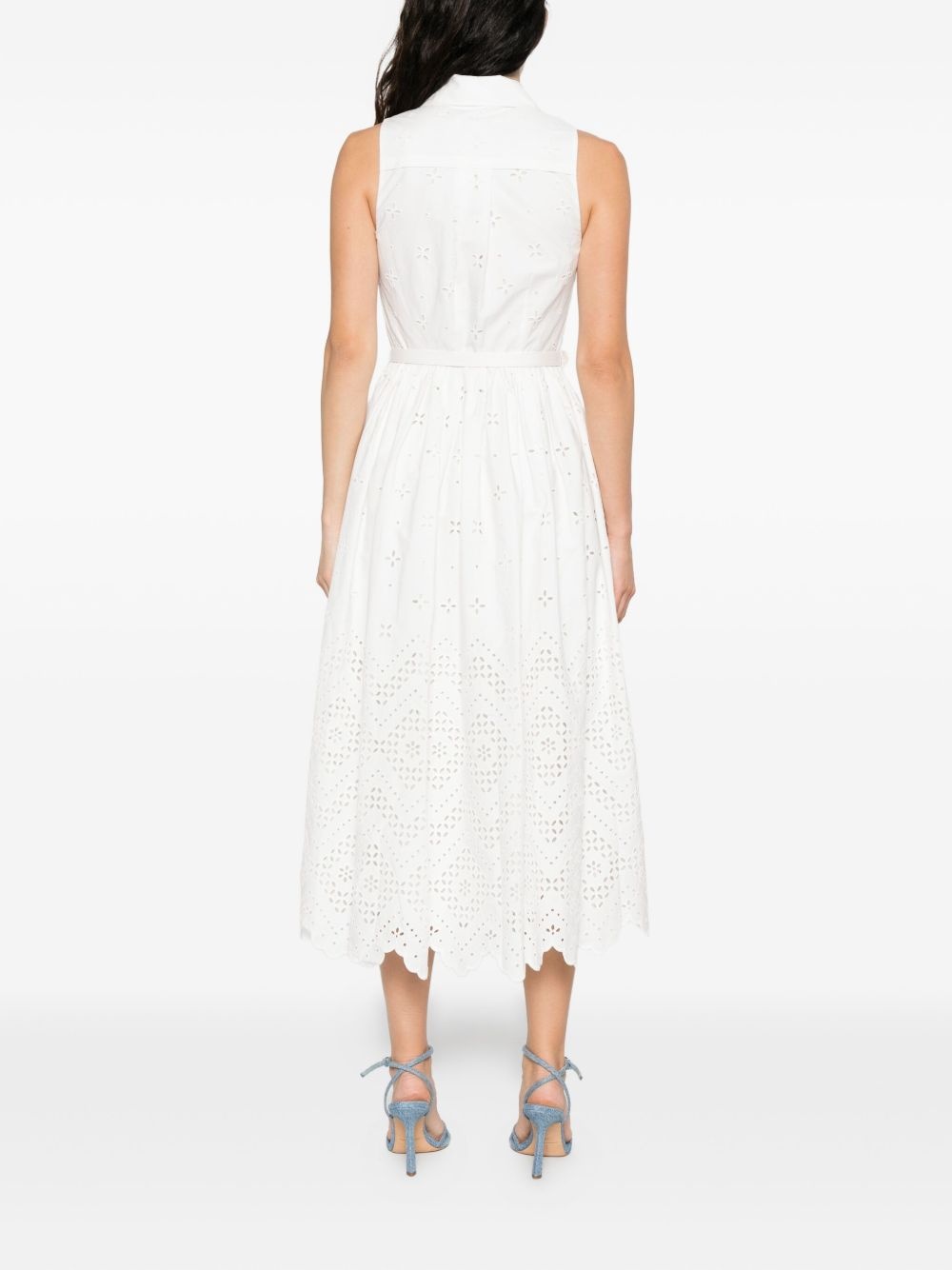 embroidered belted dress - 4